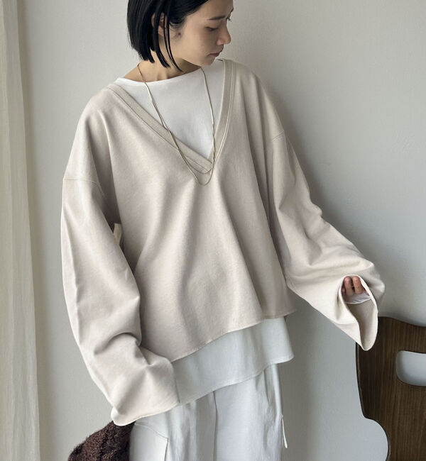 Doux archives「ＵＳコットンロンＴｅｅレイヤードスウェット」|カーディガン|