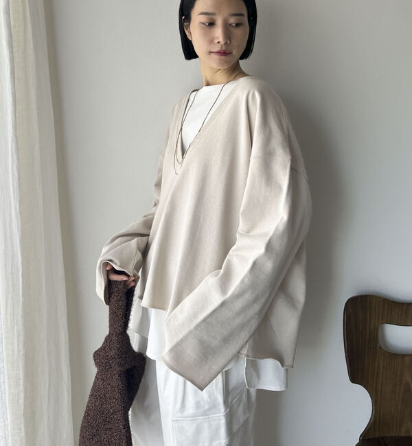 Doux archives「ＵＳコットンロンＴｅｅレイヤードスウェット」|カーディガン|