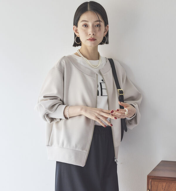 Doux archives「カノコ４ｗａｙ　ＷＺＩＰプルオーバー」|Tシャツ・カットソー|BEIGE