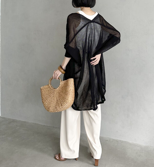 Doux archives「ウォッシャブルコットンオープンメッシュカーディガン」|カーディガン|