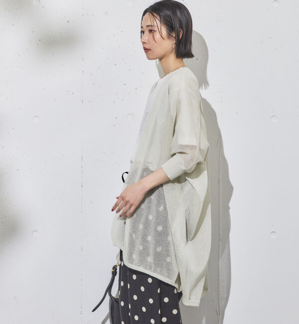 Doux archives「ウォッシャブルコットンオープンメッシュカーディガン」|カーディガン|