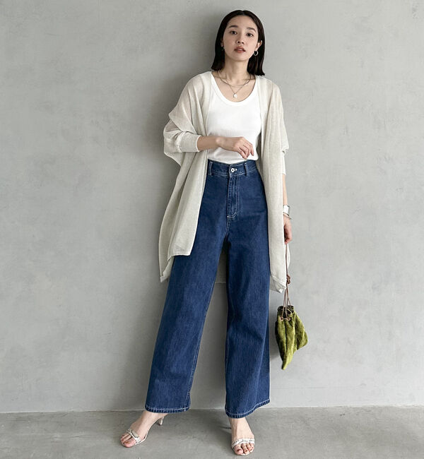 Doux archives「ウォッシャブルコットンオープンメッシュカーディガン」|カーディガン|