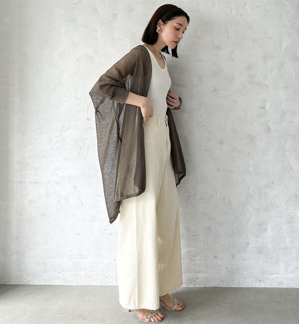 Doux archives「ウォッシャブルコットンオープンメッシュカーディガン」|カーディガン|