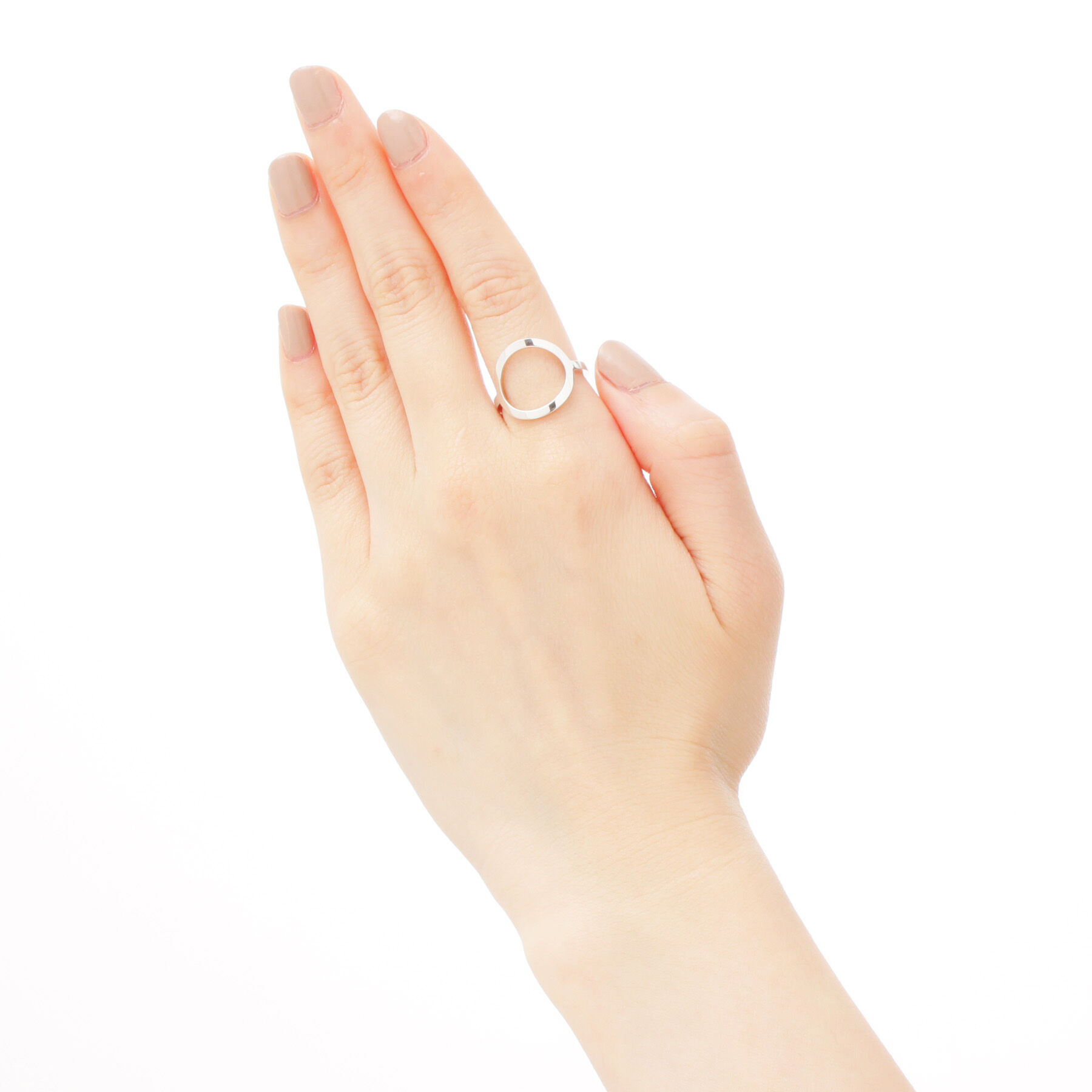 COCOSHNIK「シルバー 平打ちオープンラウンド リング」|リング|