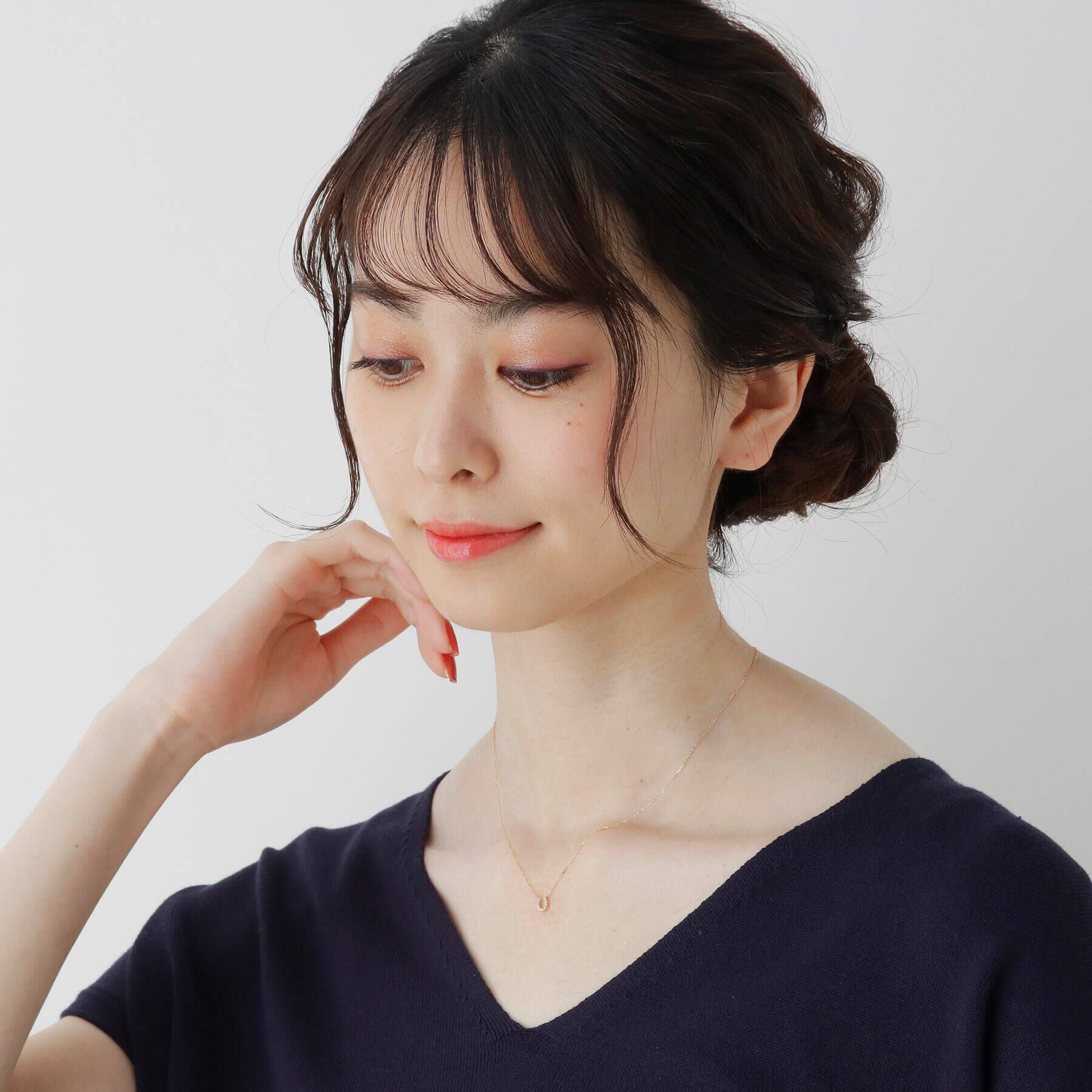 COCOSHNIK「K18ダイヤモンド 馬蹄モチーフ ネックレス」|ネックレス|