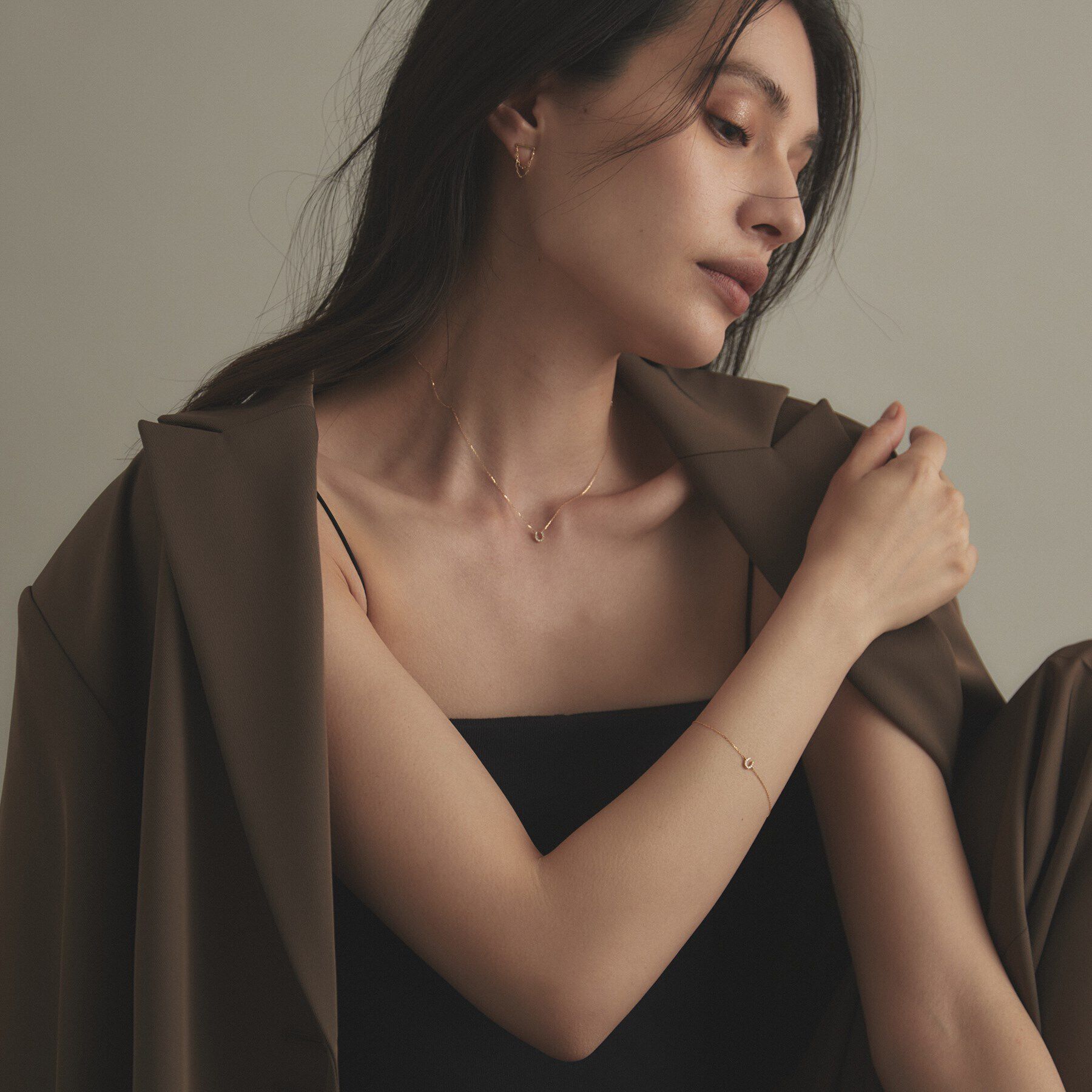 COCOSHNIK「K18ダイヤモンド 馬蹄モチーフ ネックレス」|ネックレス|