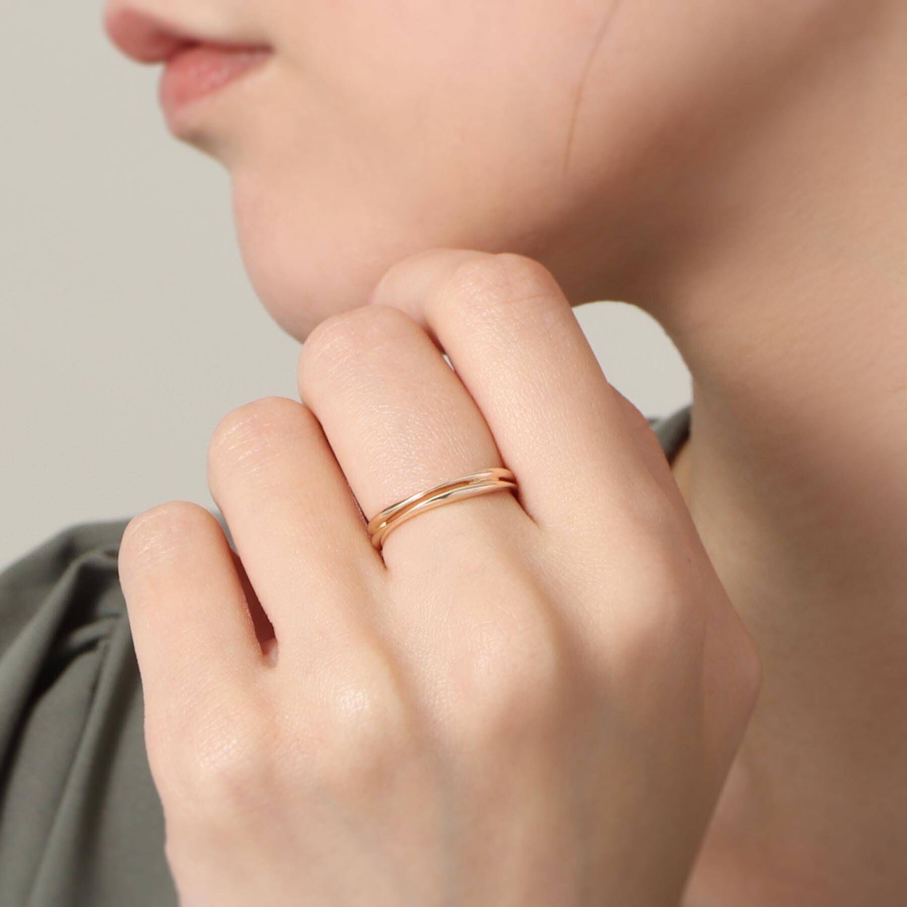 COCOSHNIK「K10レイヤードニュアンス リング」|リング|