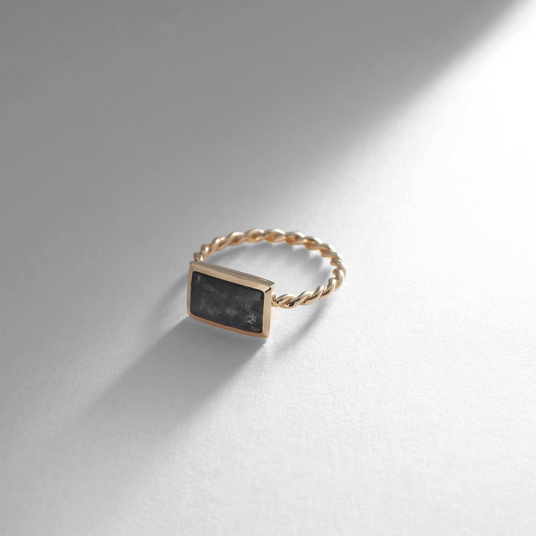 COCOSHNIK「K10ラブラドライト バフトップカット リング」|リング|