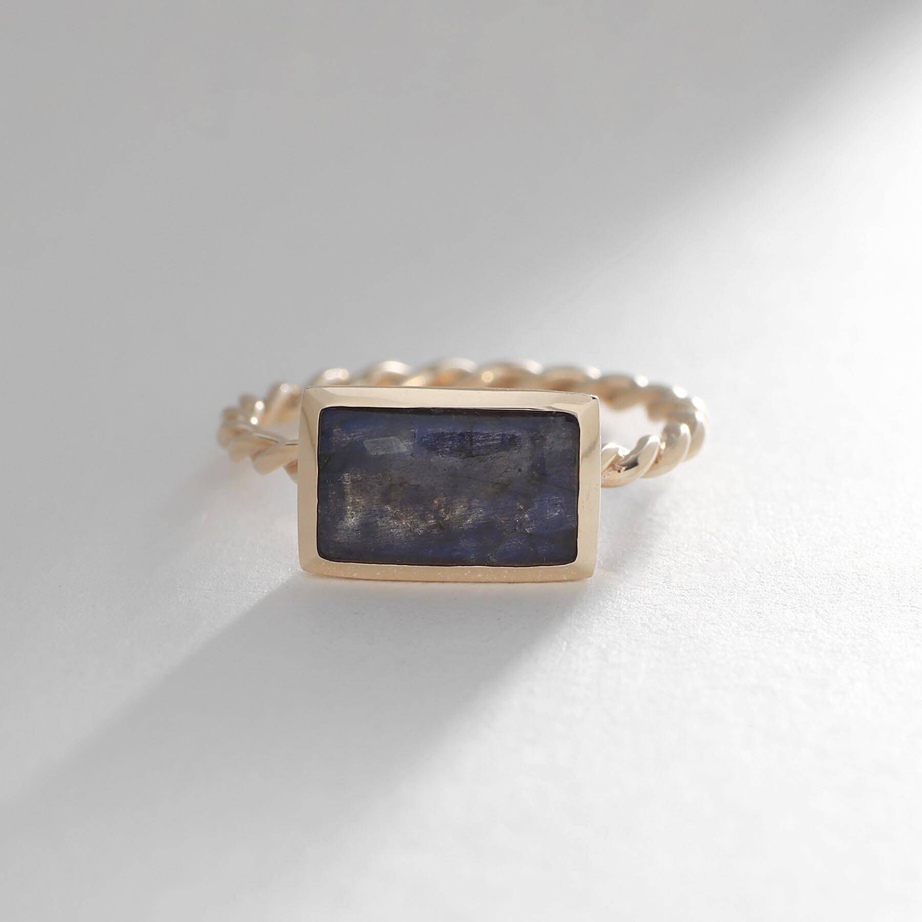 COCOSHNIK「K10ラブラドライト バフトップカット リング」|リング|