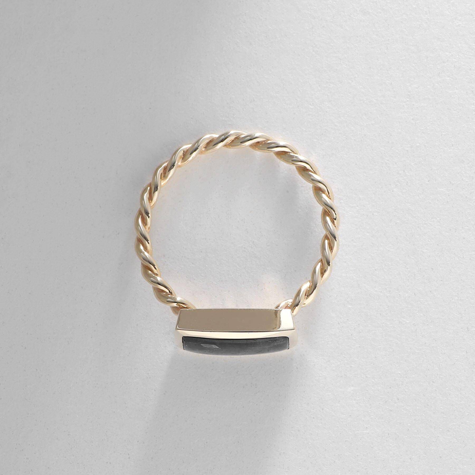 COCOSHNIK「K10ラブラドライト バフトップカット リング」|リング|