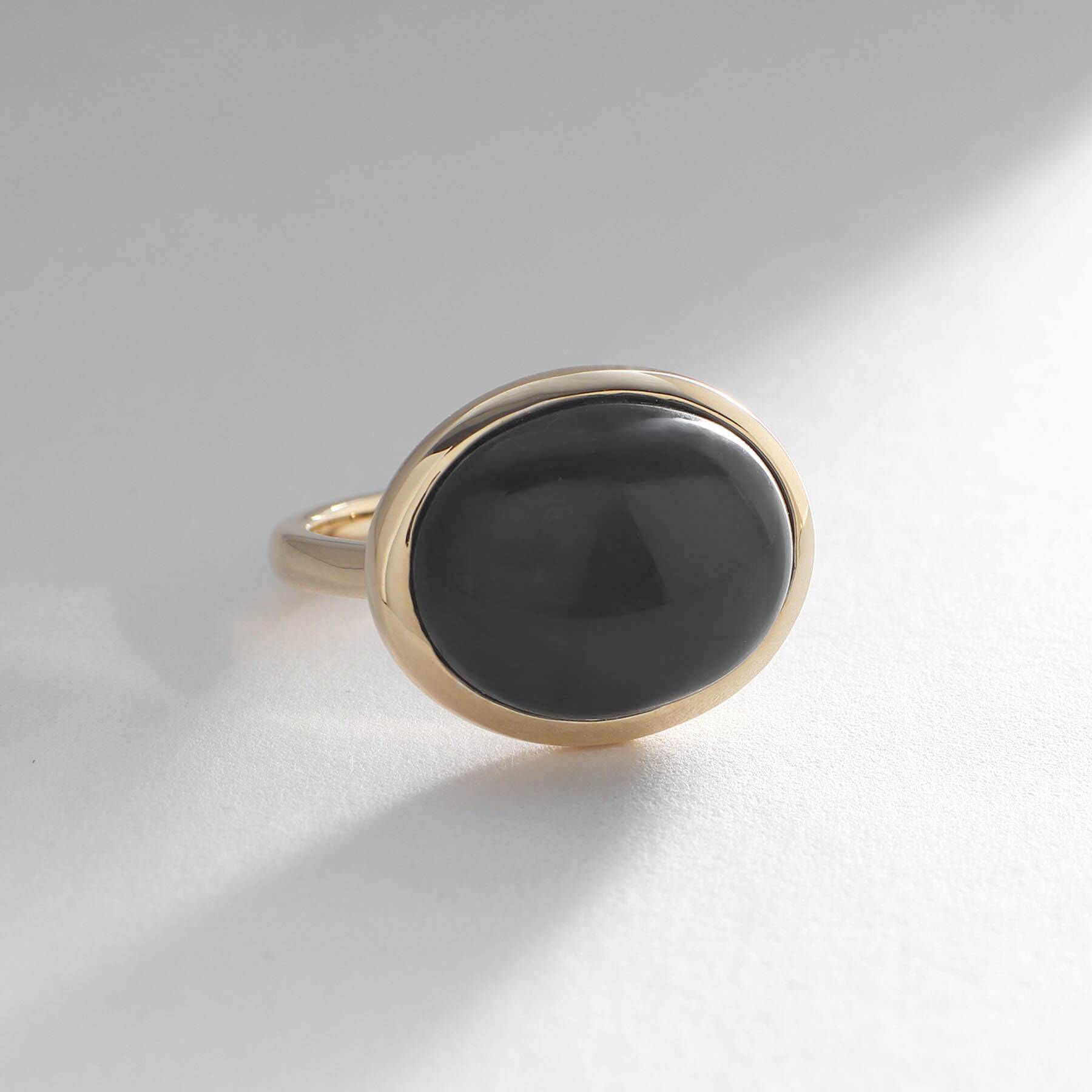 COCOSHNIK「K10ブルータイガーアイ オーバルカボション リング」|リング|