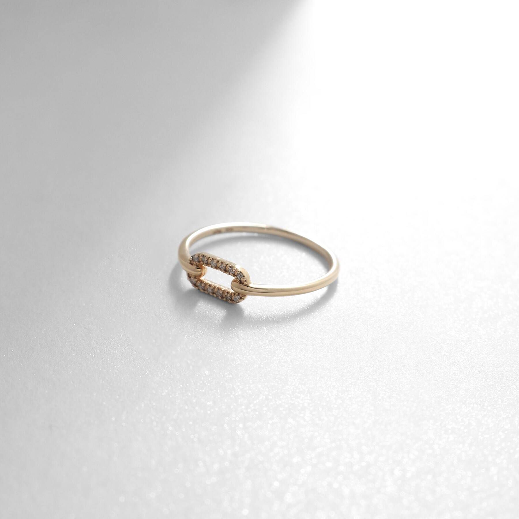 COCOSHNIK「K10ダイヤモンド リンクチェーンモチーフ リング」|リング|イエローゴールド(1