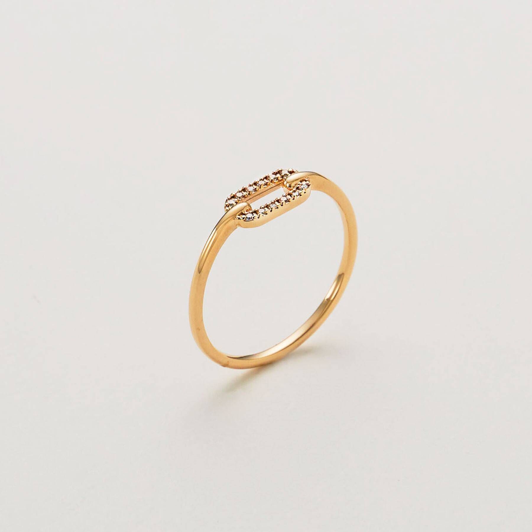 COCOSHNIK「K10ダイヤモンド リンクチェーンモチーフ リング」|リング|