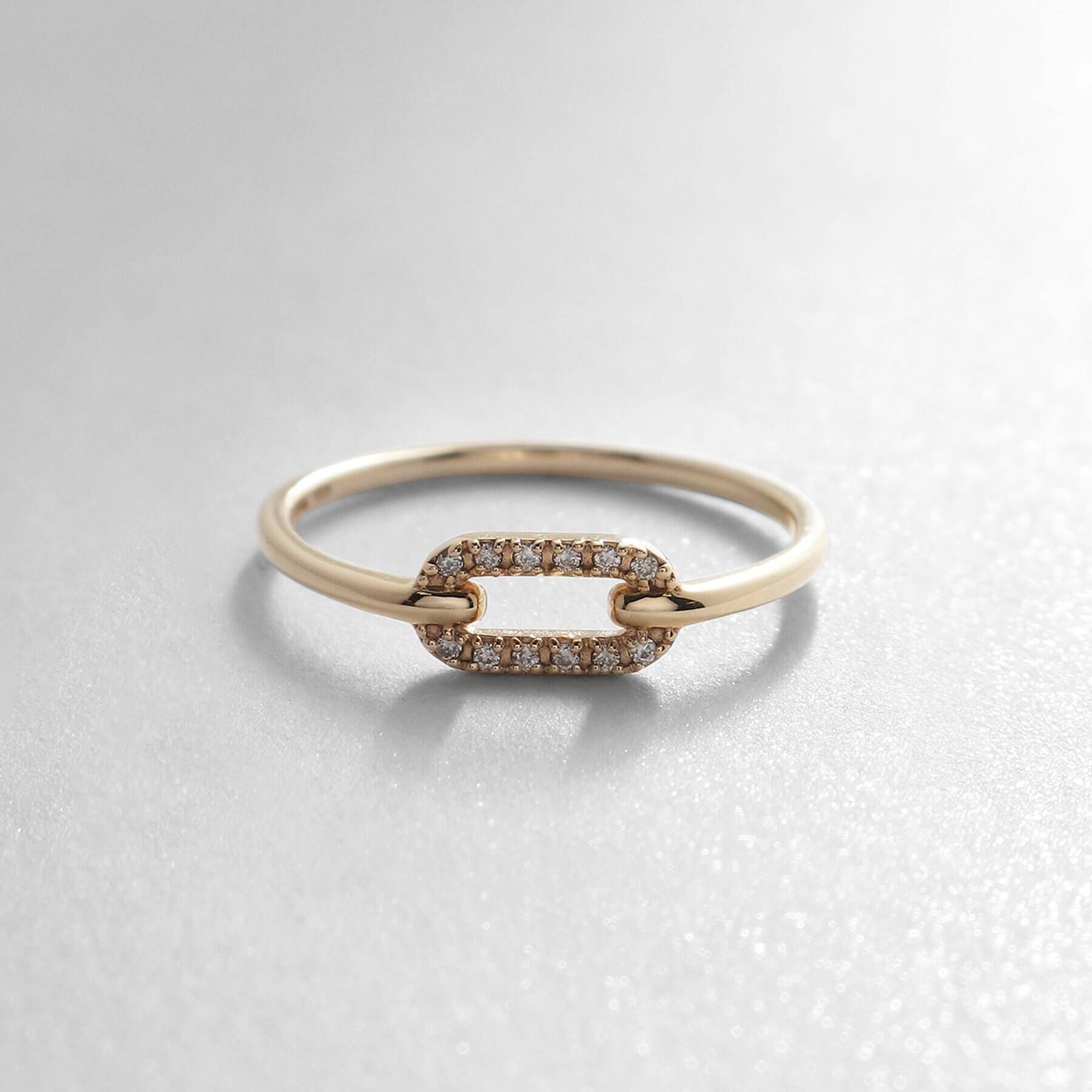 COCOSHNIK「K10ダイヤモンド リンクチェーンモチーフ リング」|リング|