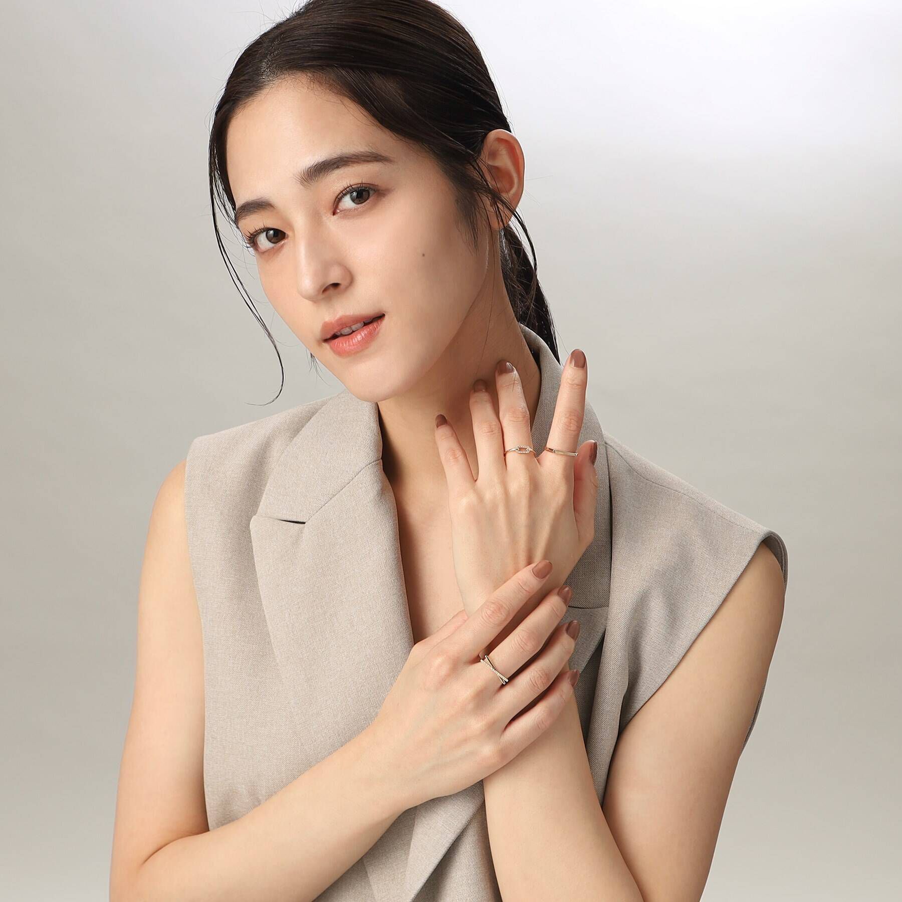 COCOSHNIK「K10ダイヤモンド リンクチェーンモチーフ リング」|リング|