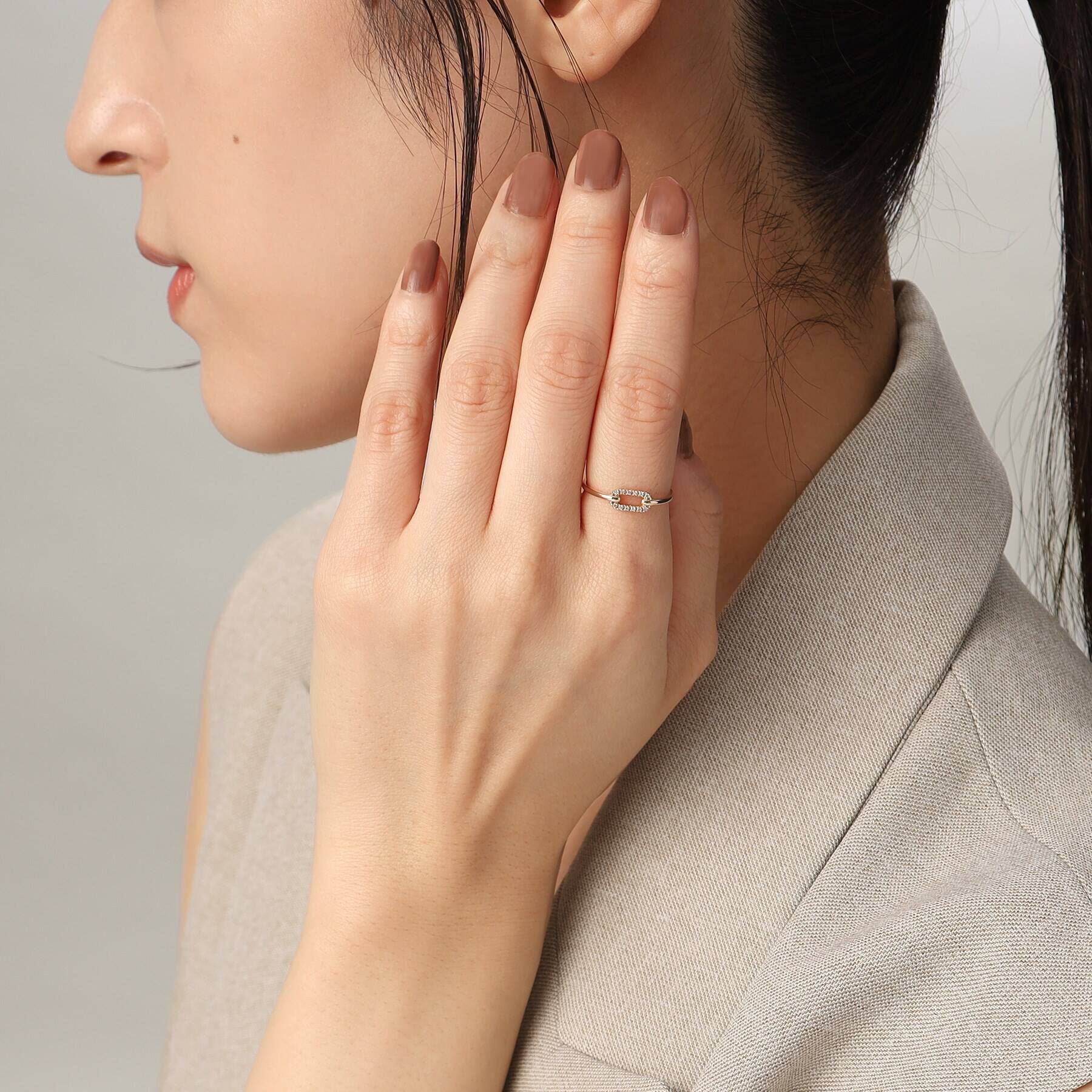 COCOSHNIK「K10ダイヤモンド リンクチェーンモチーフ リング」|リング|