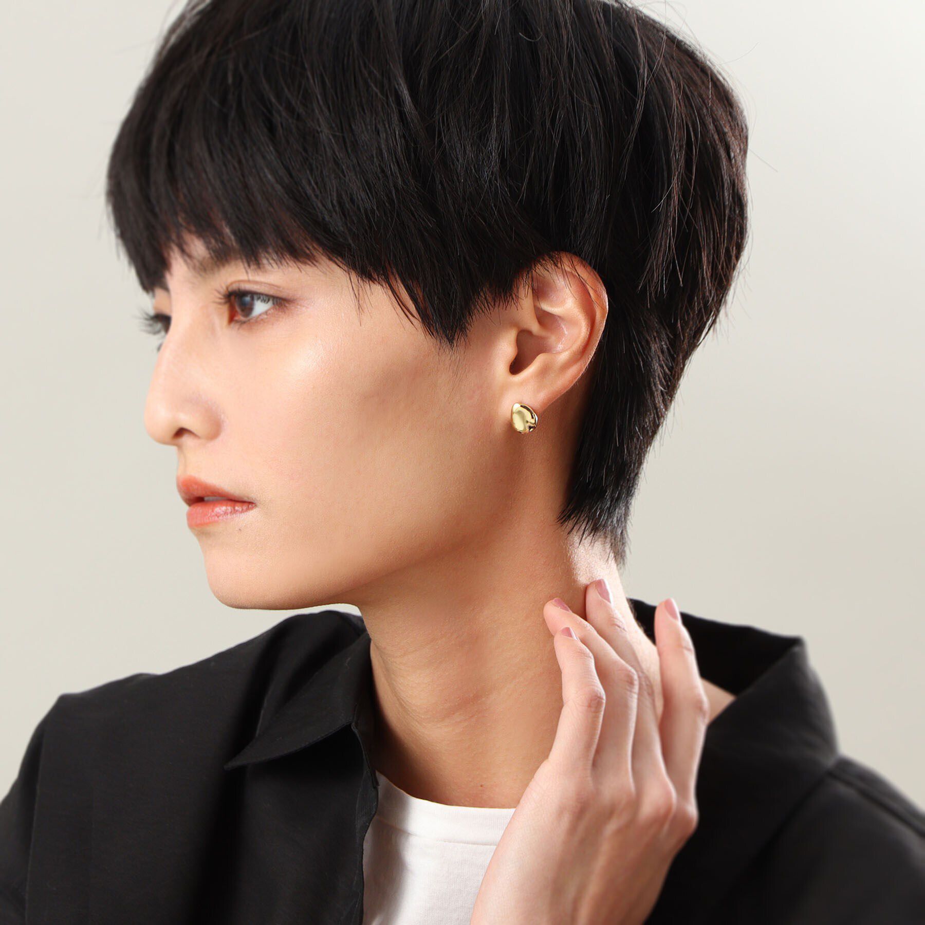 COCOSHNIK ONKITSCH「シルバー ニュアンスピアス ドロップ GP」|ピアス|