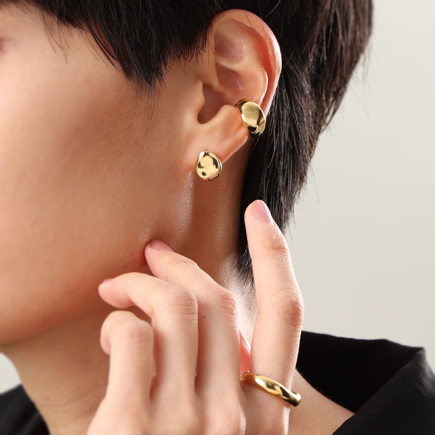 COCOSHNIK ONKITSCH「シルバー ニュアンスピアス ドロップ GP」|ピアス|