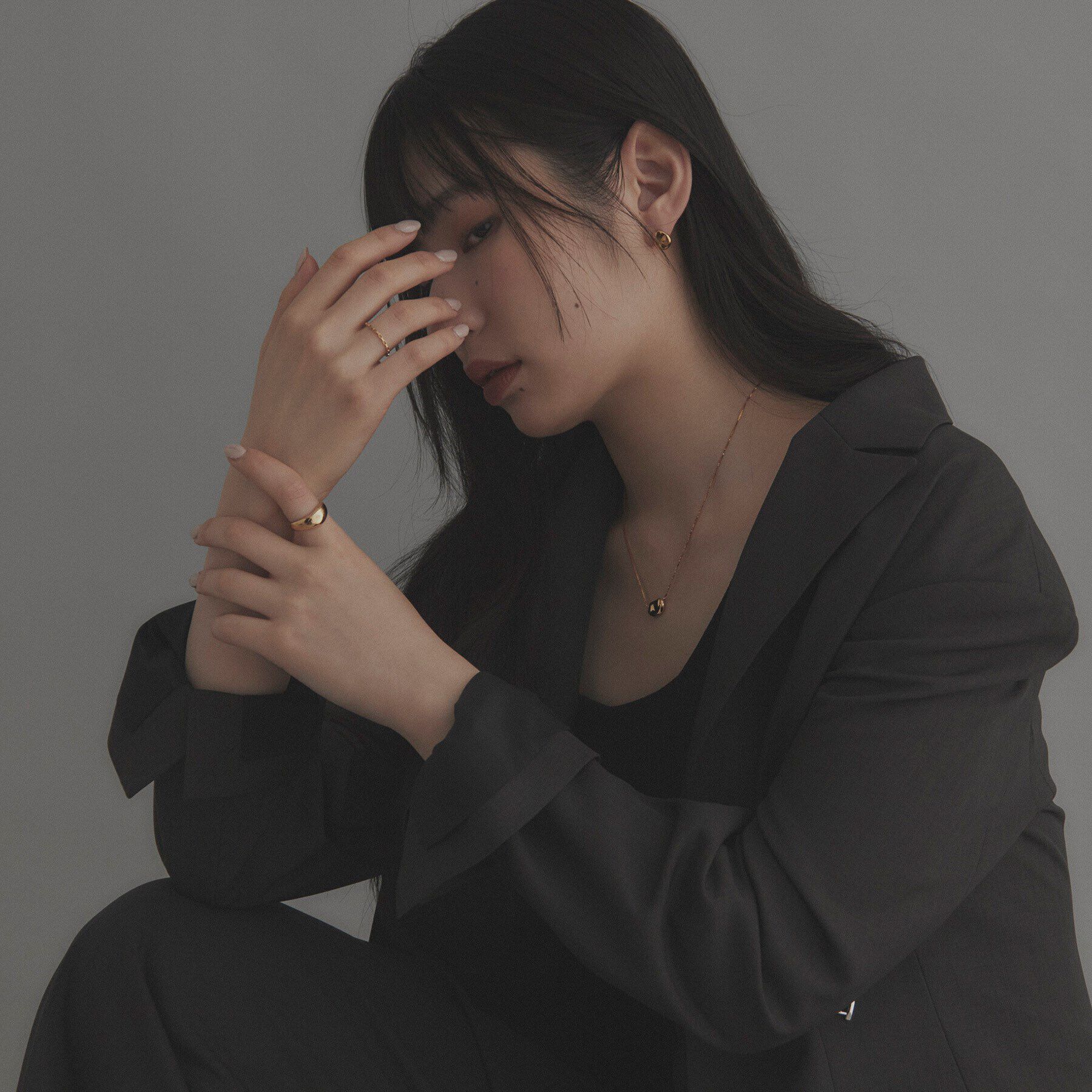 COCOSHNIK ONKITSCH「シルバー ニュアンスピアス ドロップ GP」|ピアス|