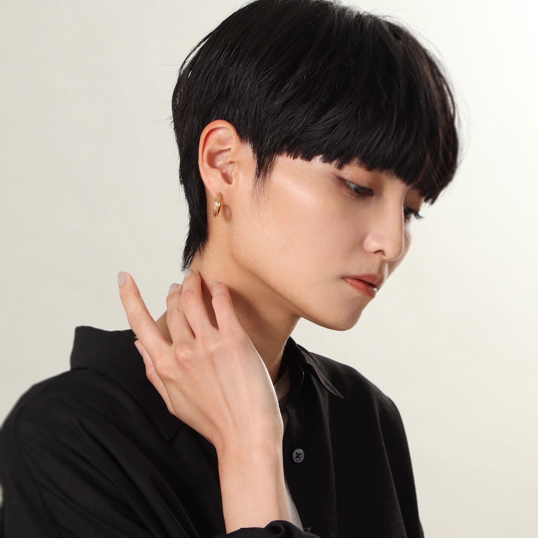 COCOSHNIK ONKITSCH「シルバー スモールフープ スクリューピアス GP」|ピアス|