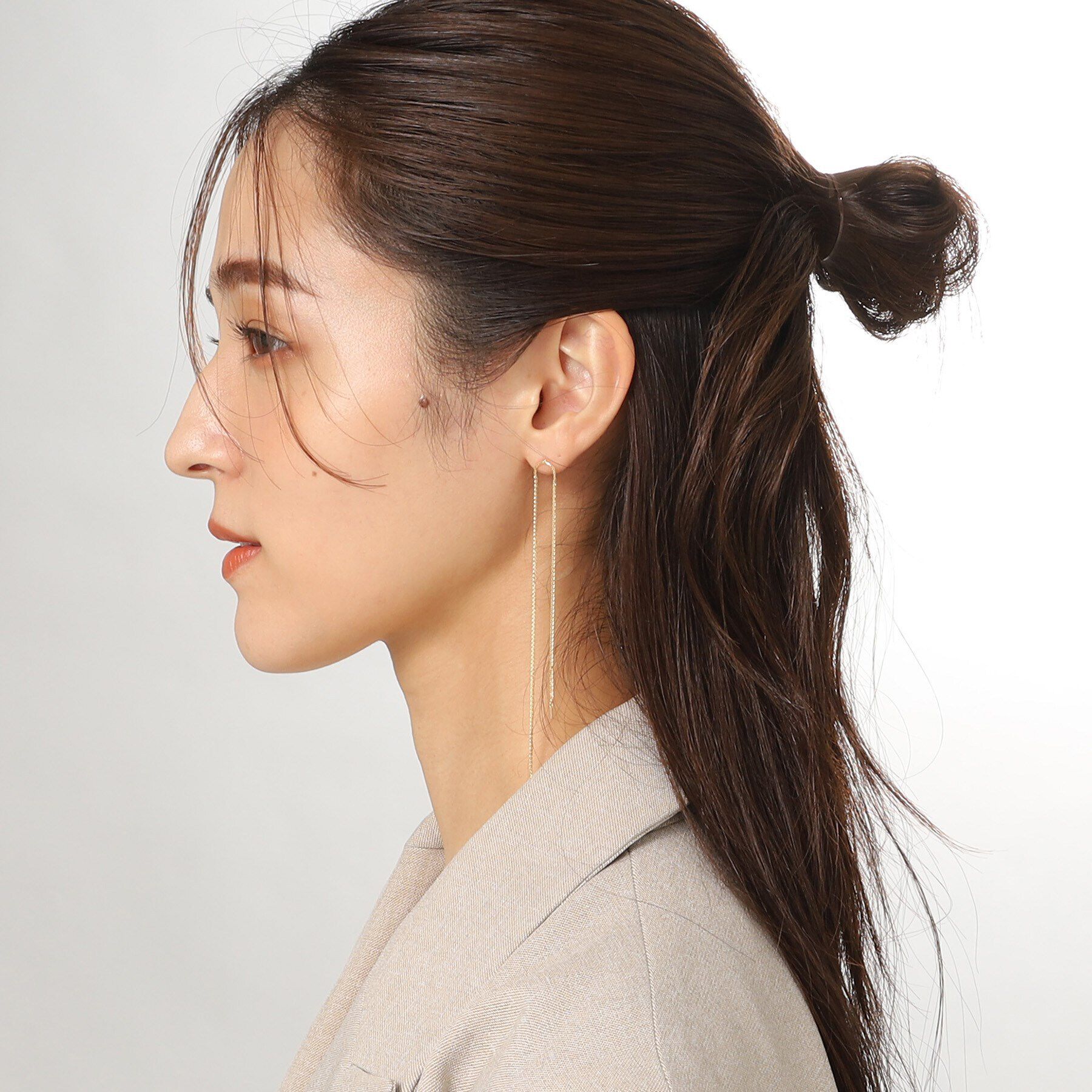 COCOSHNIK「K10スパイクトリプルターン スタッドピアス」|ピアス|