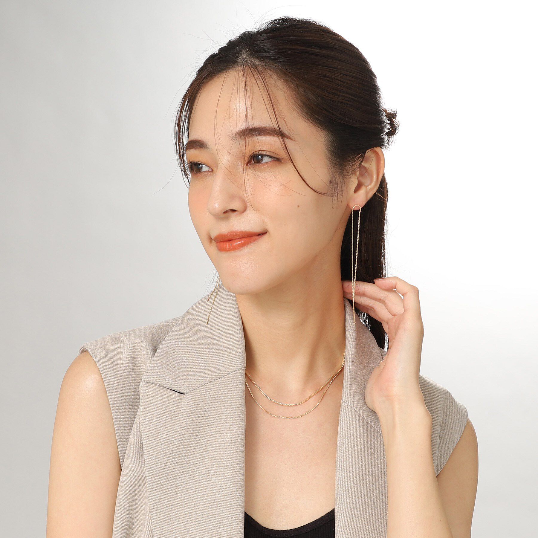 COCOSHNIK「K10スパイクトリプルターン スタッドピアス」|ピアス|