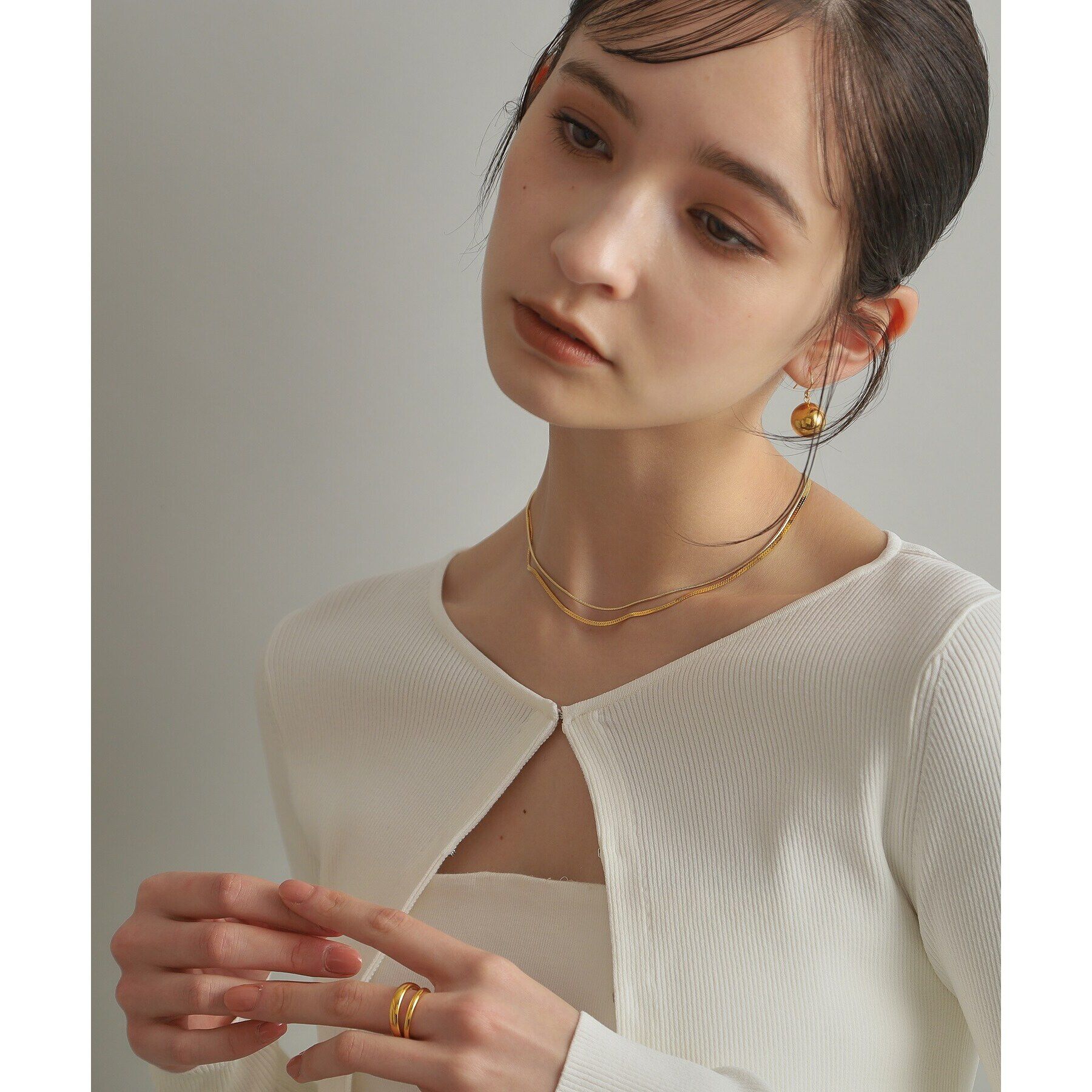 COCOSHNIK ONKITSCH「シルバー ホロウボール フックピアス GP」|ピアス|