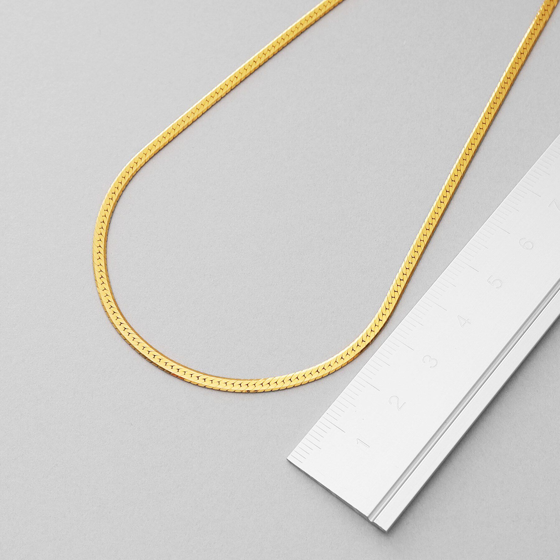 COCOSHNIK ONKITSCH「シルバー デザインチェーン フラットスネークネックレスM GP」|ネックレス|