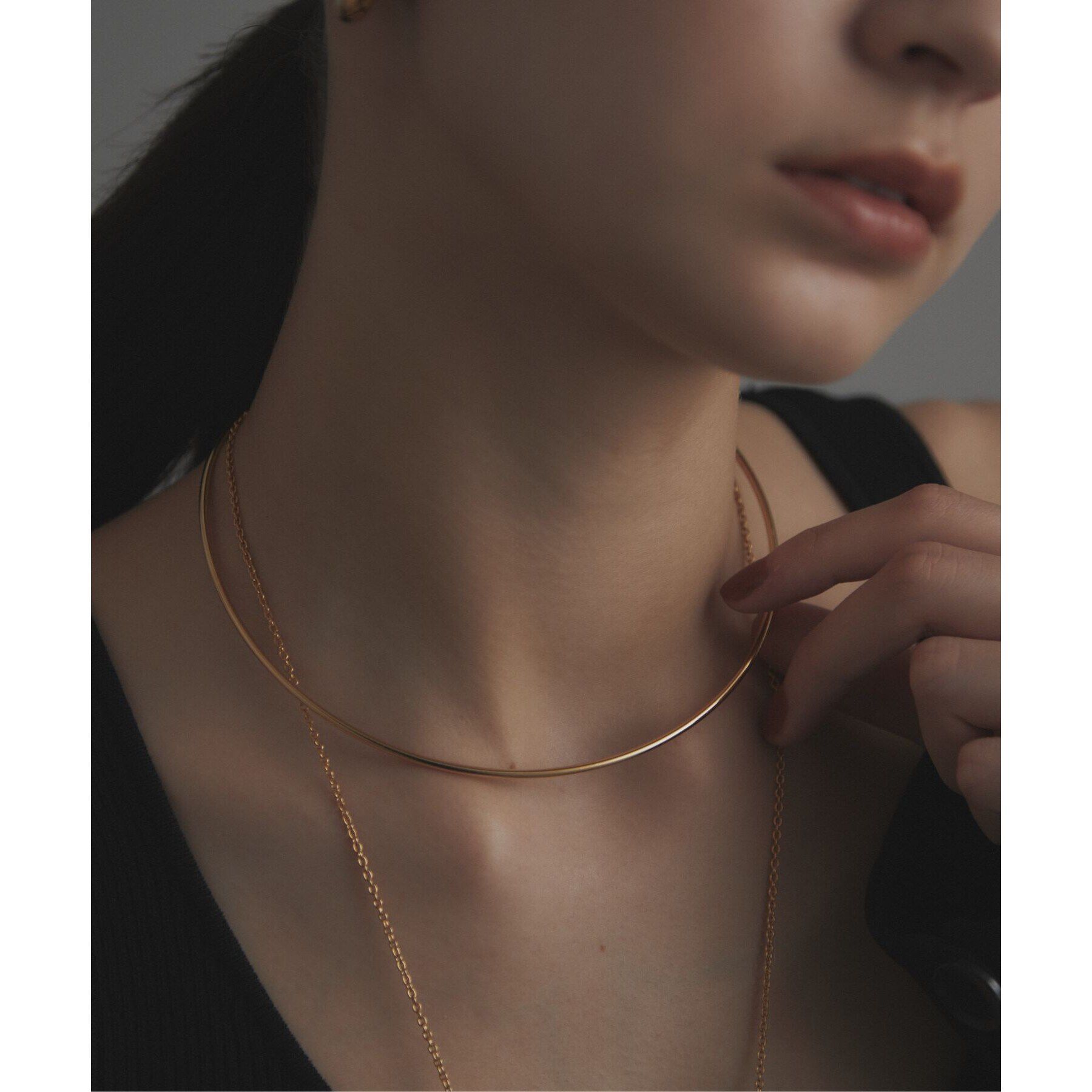 COCOSHNIK ONKITSCH「シルバー ホロウフレキシブルチョーカー GP」|ネックレス|