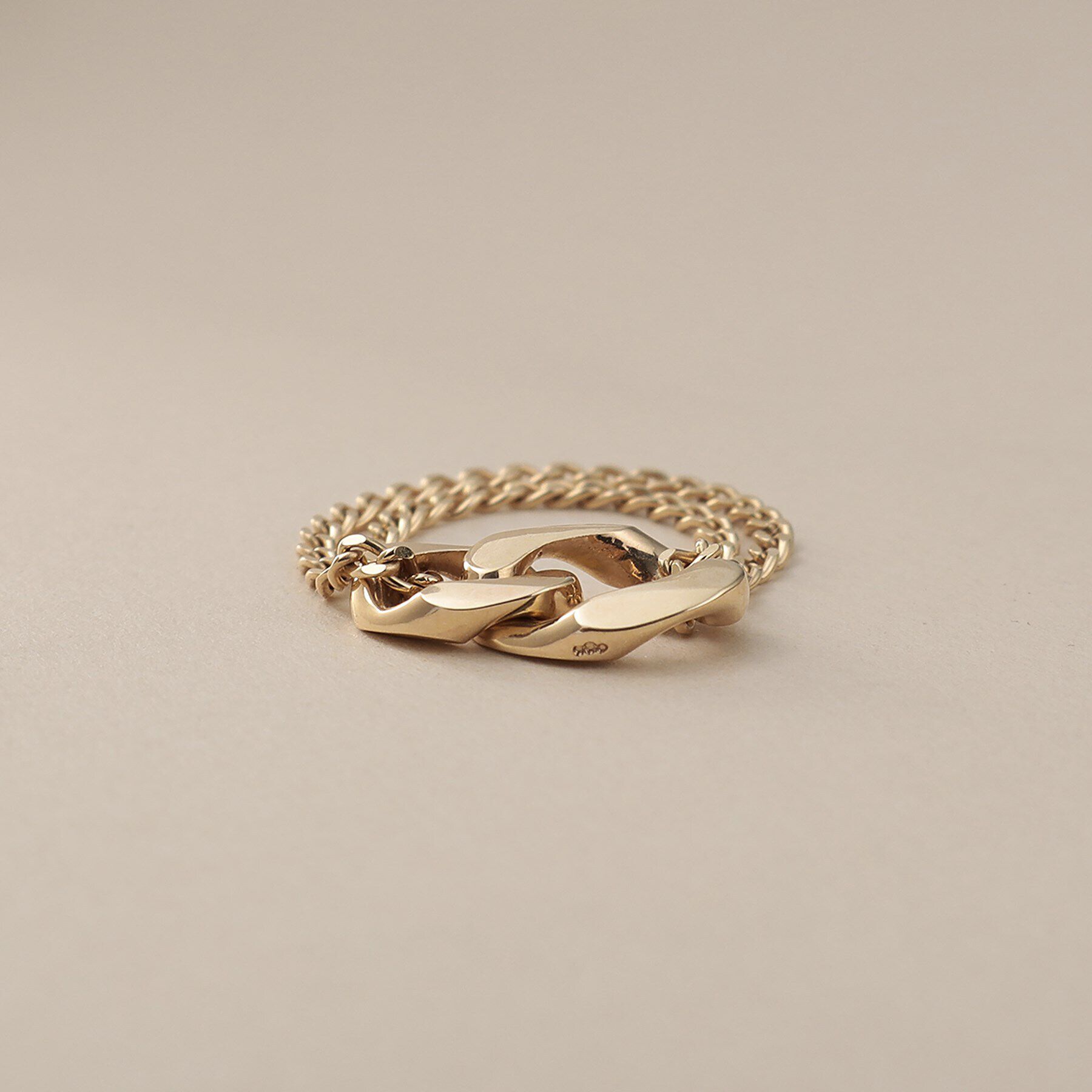 COCOSHNIK「K10キヘイモチーフダブルチェーン リング」|リング|