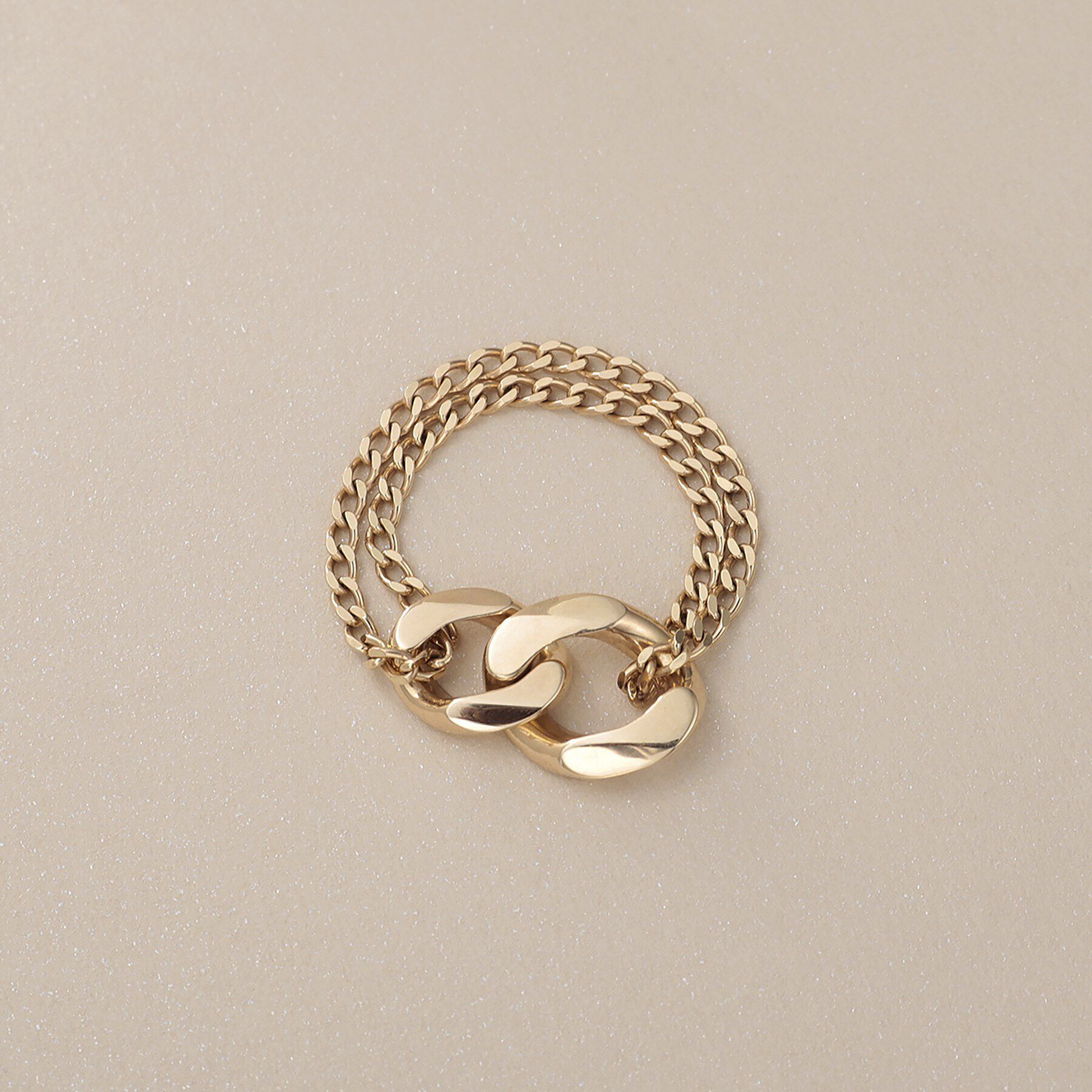 COCOSHNIK「K10キヘイモチーフダブルチェーン リング」|リング|