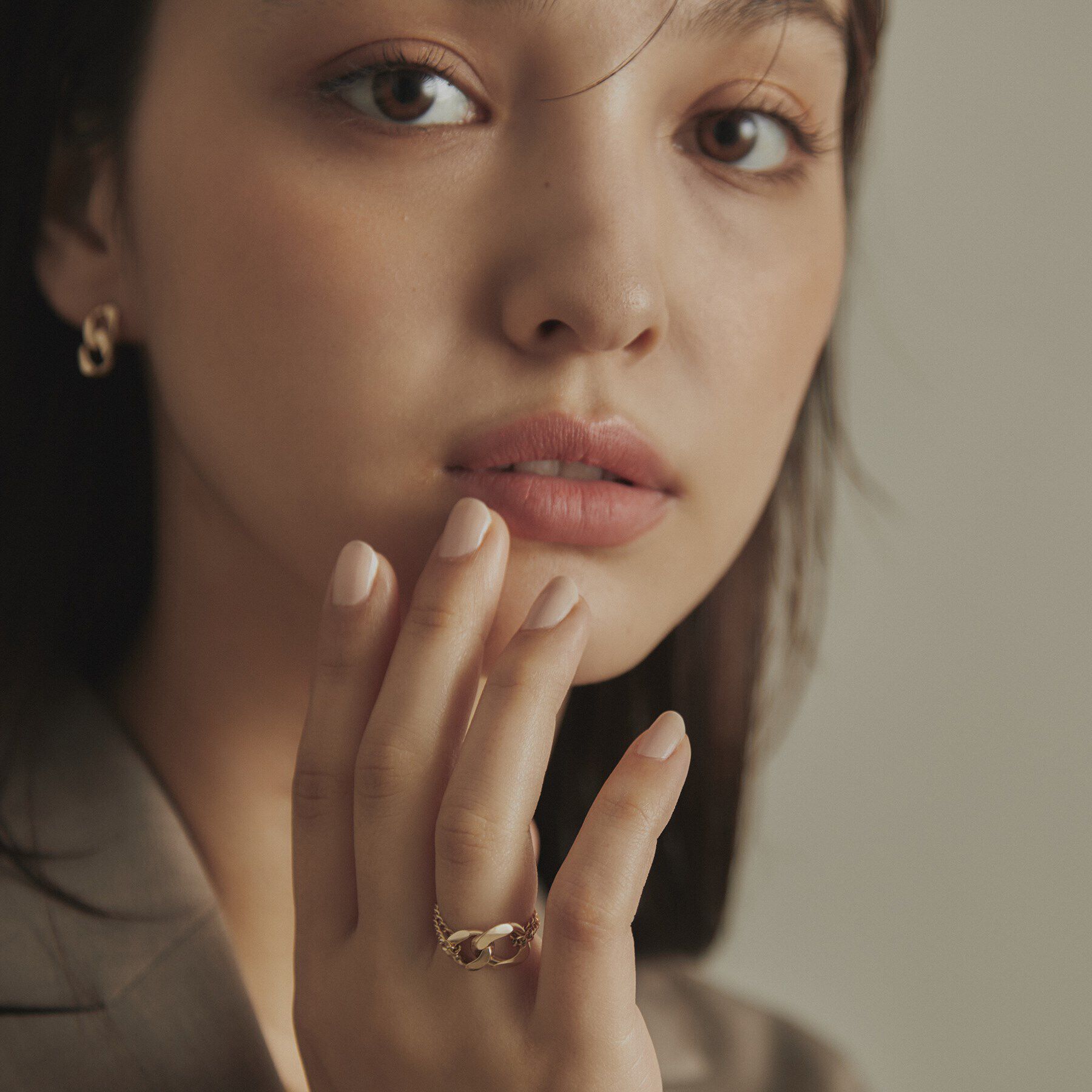 COCOSHNIK「K10キヘイモチーフダブルチェーン リング」|リング|