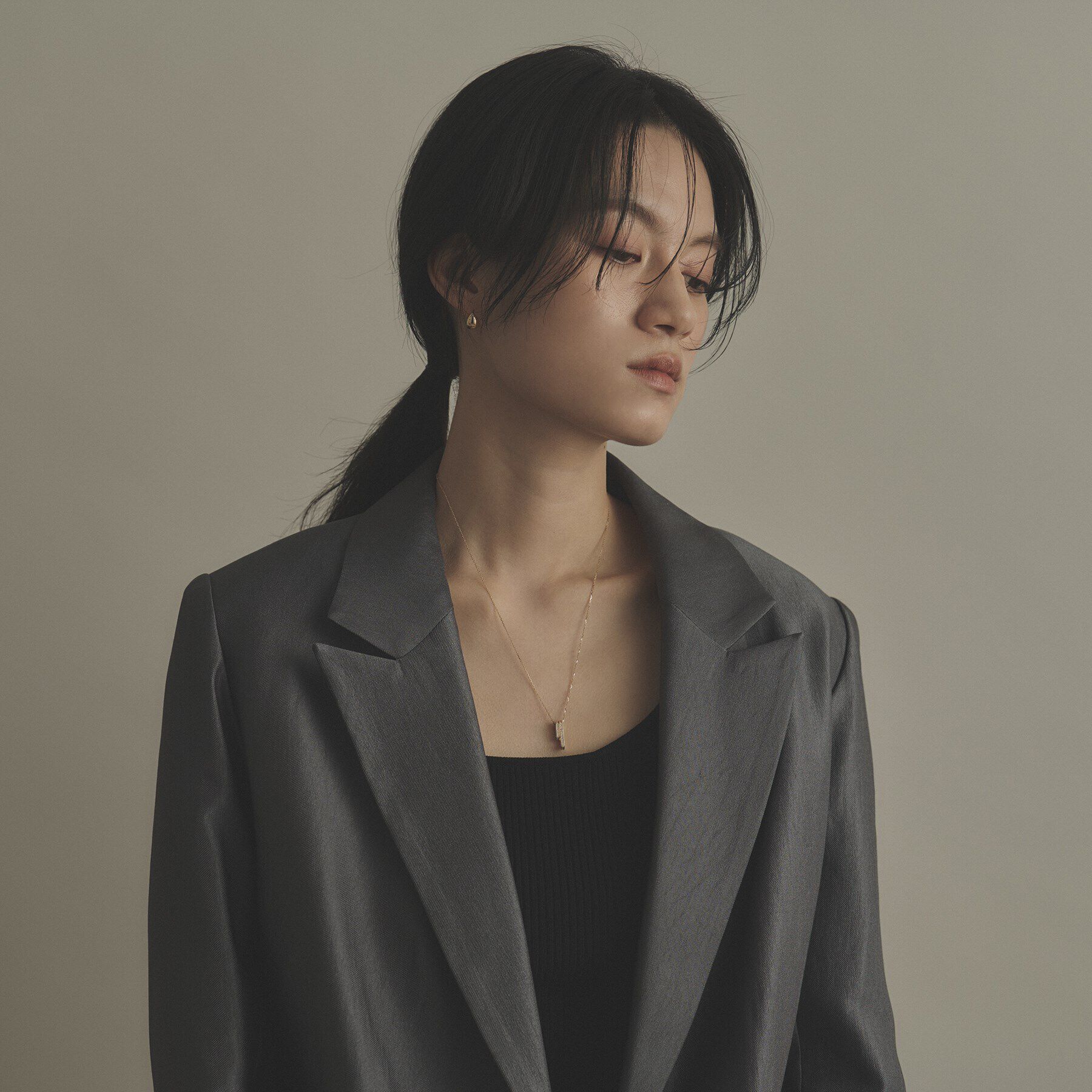 COCOSHNIK「K18ダイヤモンド ケーブルチェーンモチーフ ネックレス大」|ネックレス|