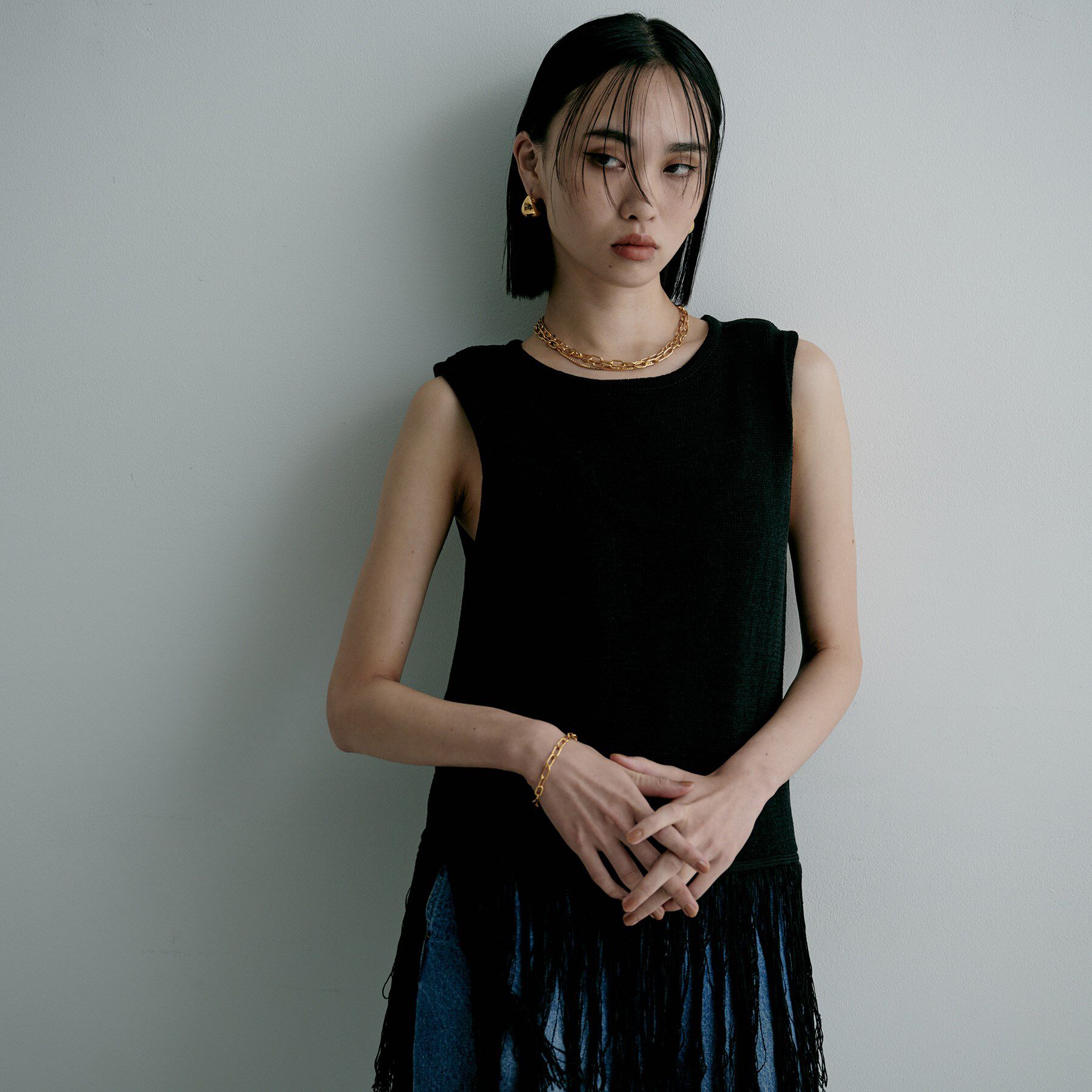 COCOSHNIK ONKITSCH「シルバー デザインチェーン ケーブルグラデーションブレスレットGP」|ブレスレット・バングル|