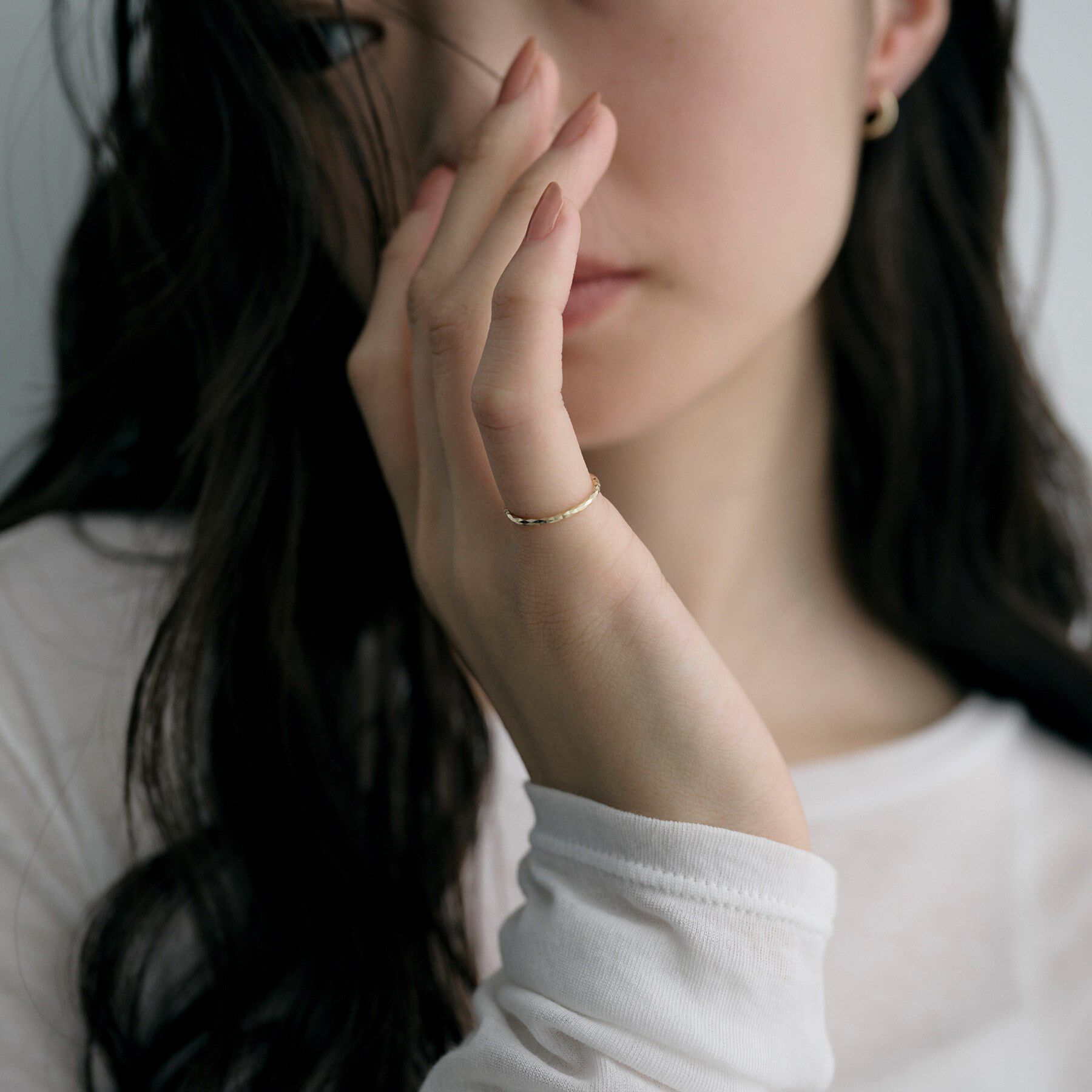 COCOSHNIK ONKITSCH「K10スキニーピンキーリング ミラーカット」|リング|