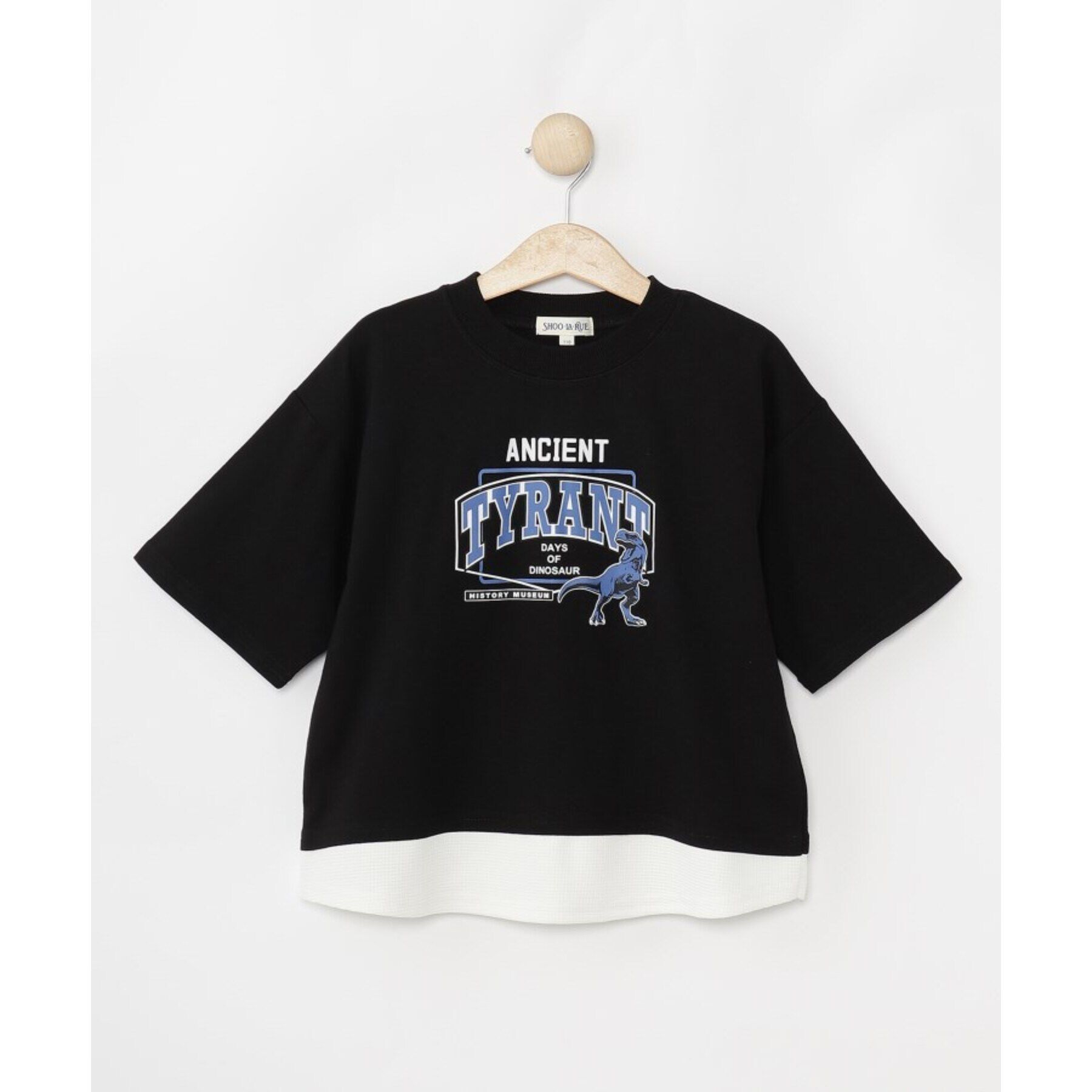 SHOO･LA･RUE「【100-150cm】アソートプリント裾レイヤード五分袖Tシャツ」|Tシャツ・カットソー|