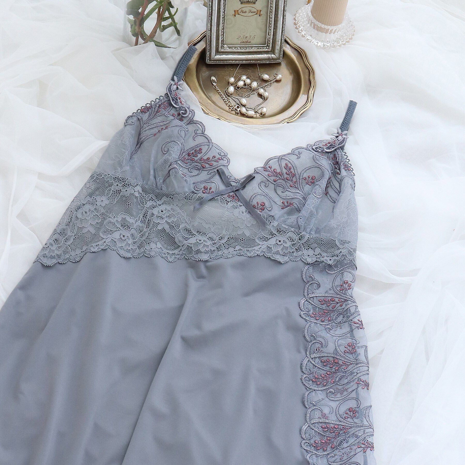 Risa Magli「エリアーヌ スリップ」|キャミソール|グレー(010)