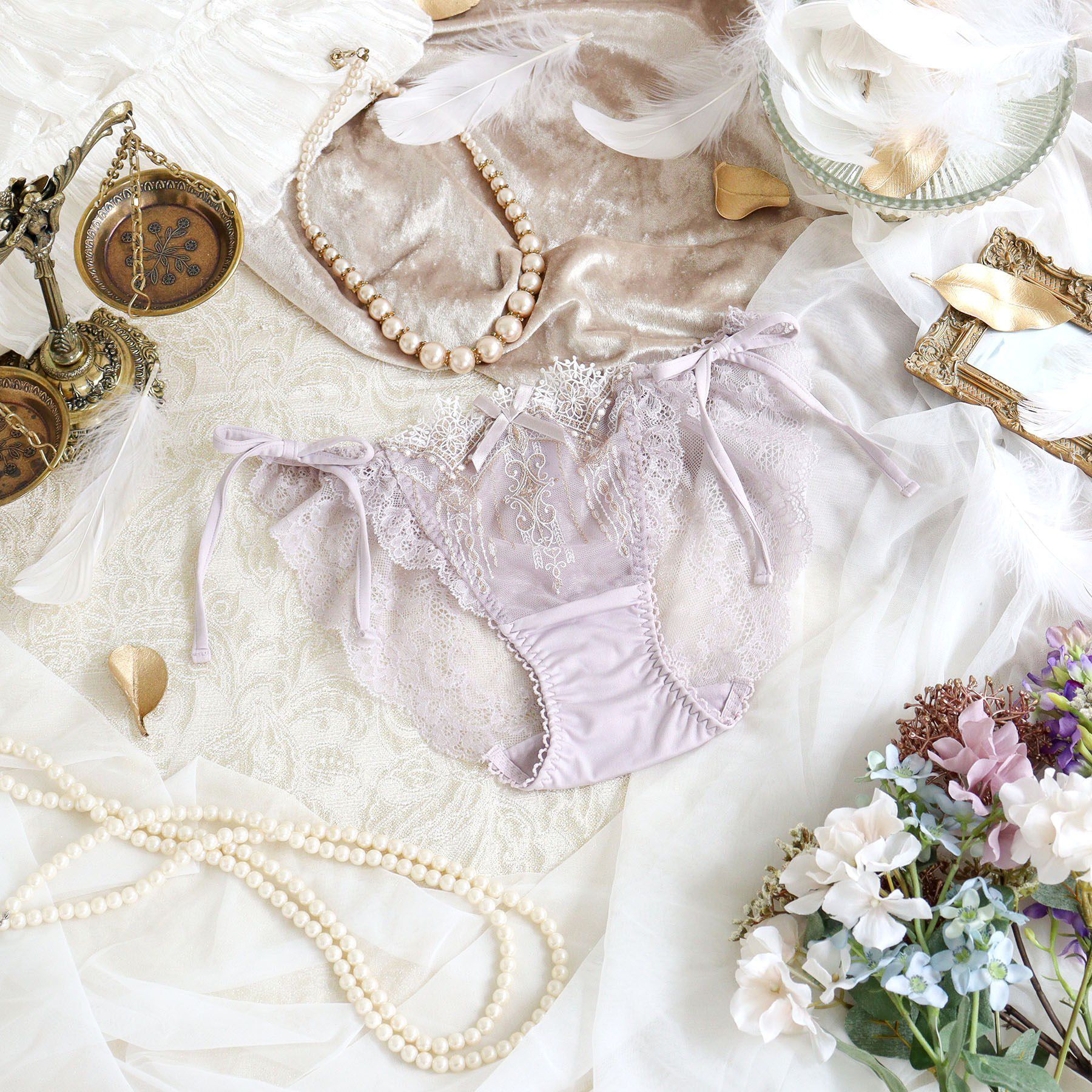 Risa Magli「ターシャ リボンショーツ」|インナー|グレー(012)