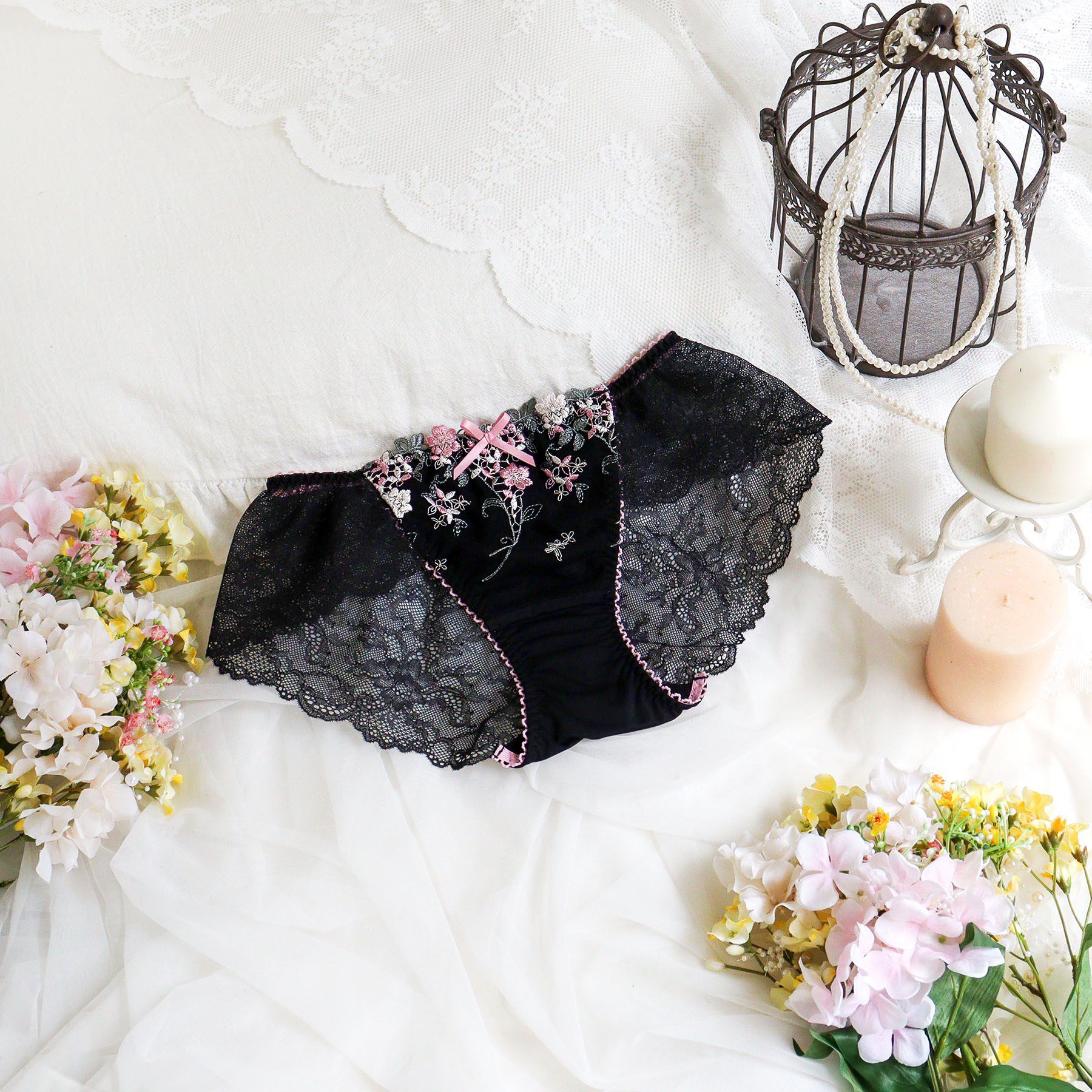 Risa Magli「ナヨン レースショーツ」|インナー|ブラック(019)