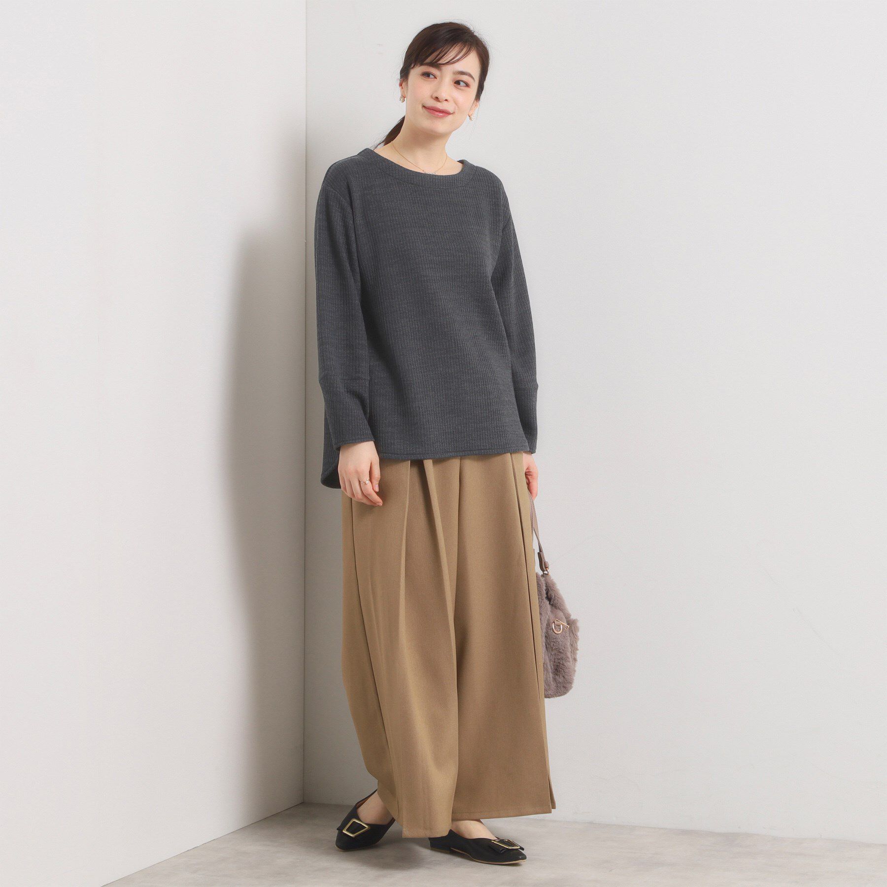 ITS&rsquo;DEMO「【洗濯機OK】ラウンドヘム起毛リブプルオーバー」|Tシャツ・カットソー|