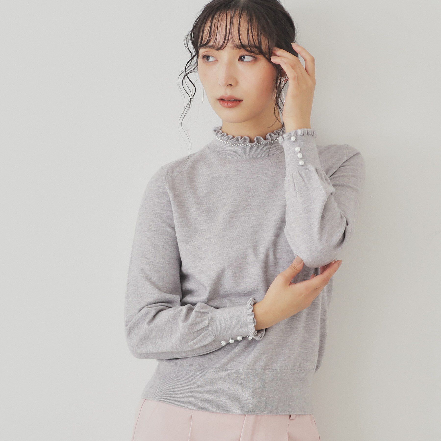 SunaUna「【SS～Lサイズ展開／6色展開】パール調プチクラフトニット」|ニット・セーター|