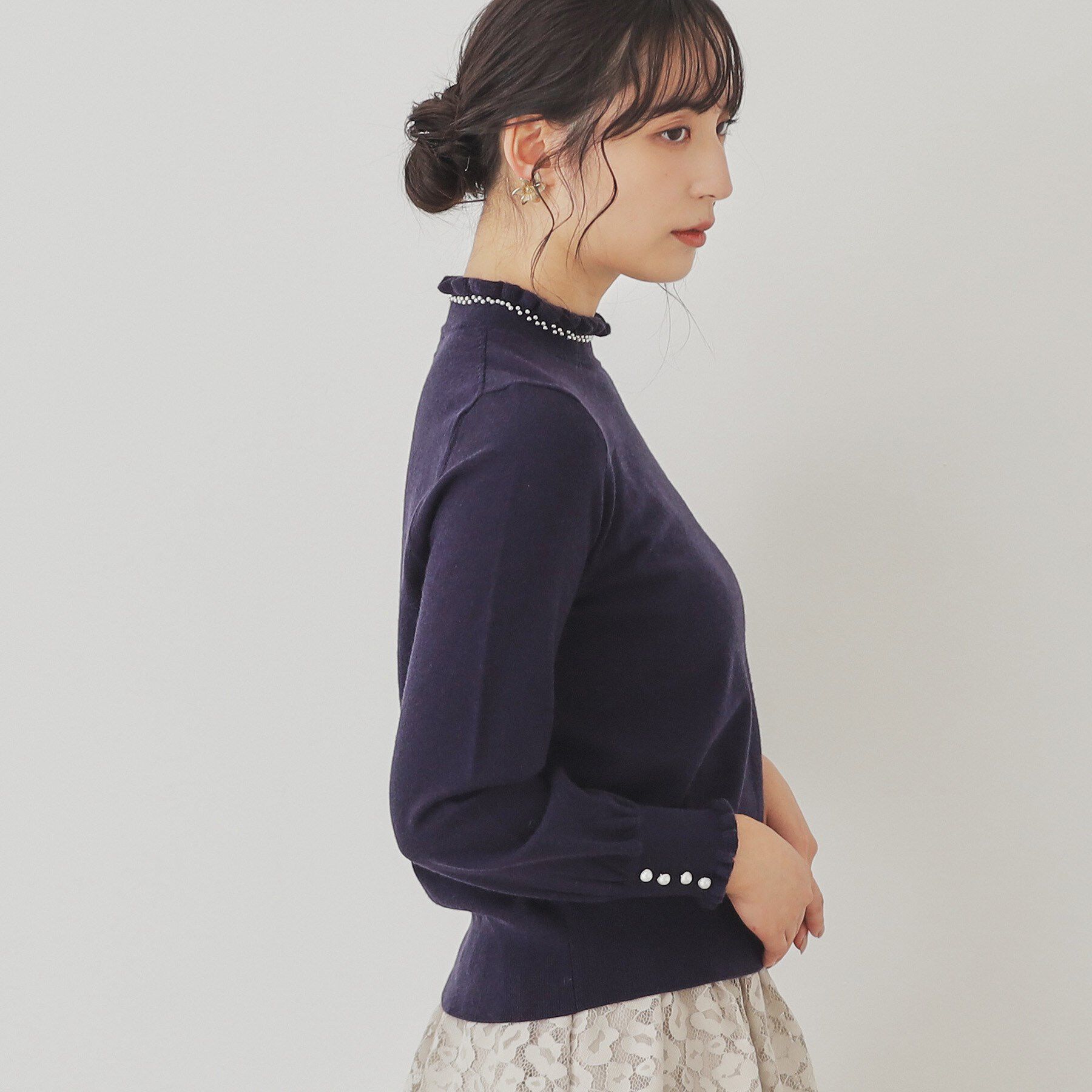 SunaUna「【SS～Lサイズ展開／6色展開】パール調プチクラフトニット」|ニット・セーター|