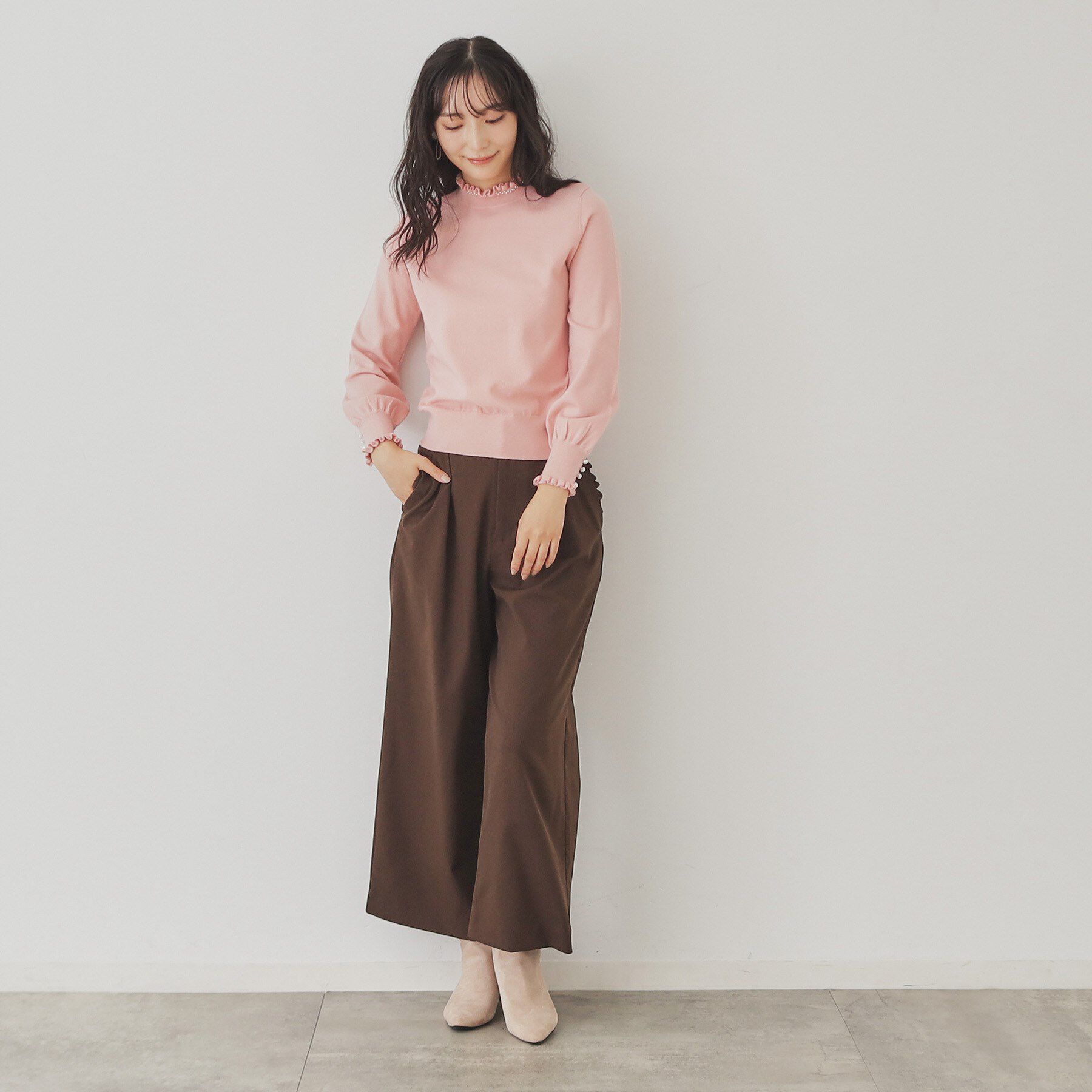 SunaUna「【SS～Lサイズ展開／6色展開】パール調プチクラフトニット」|ニット・セーター|