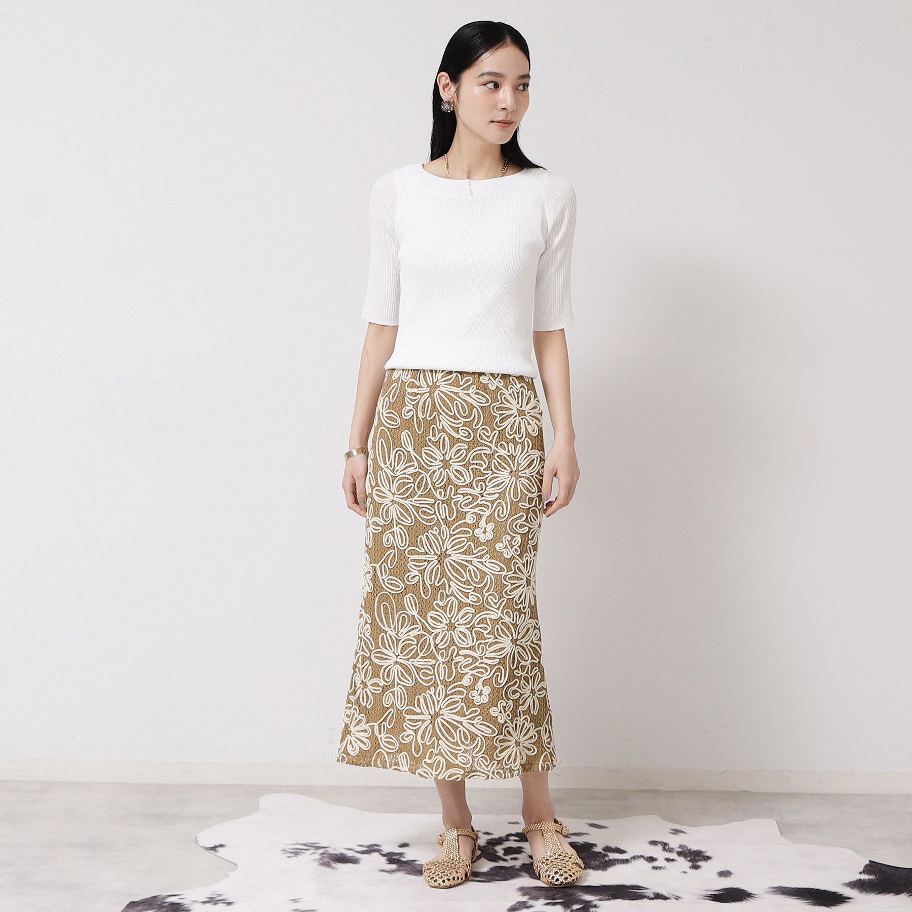 SunaUna「【ウエスト総ゴム／コードレース】マーメイドスカート」|スカート|