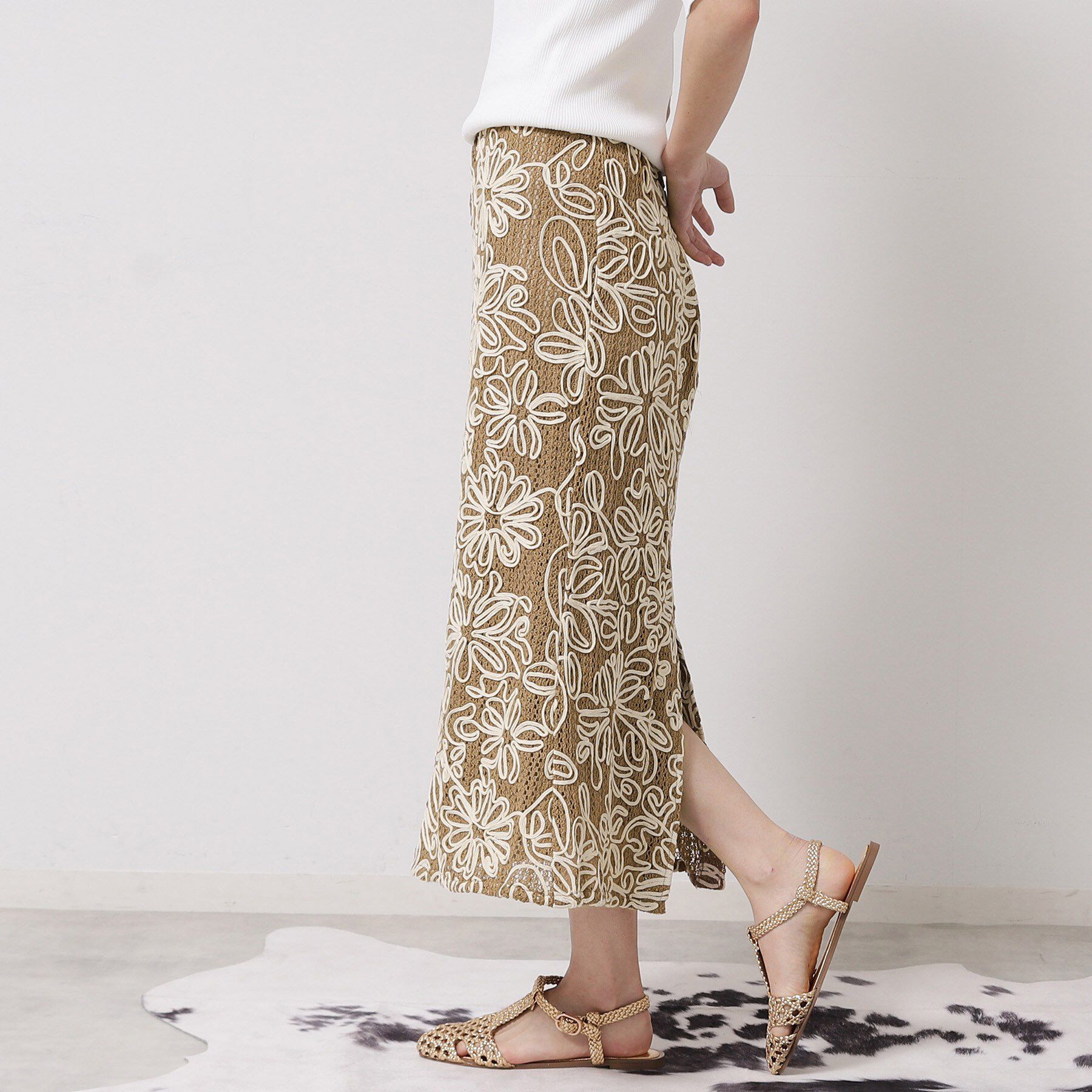 SunaUna「【ウエスト総ゴム／コードレース】マーメイドスカート」|スカート|