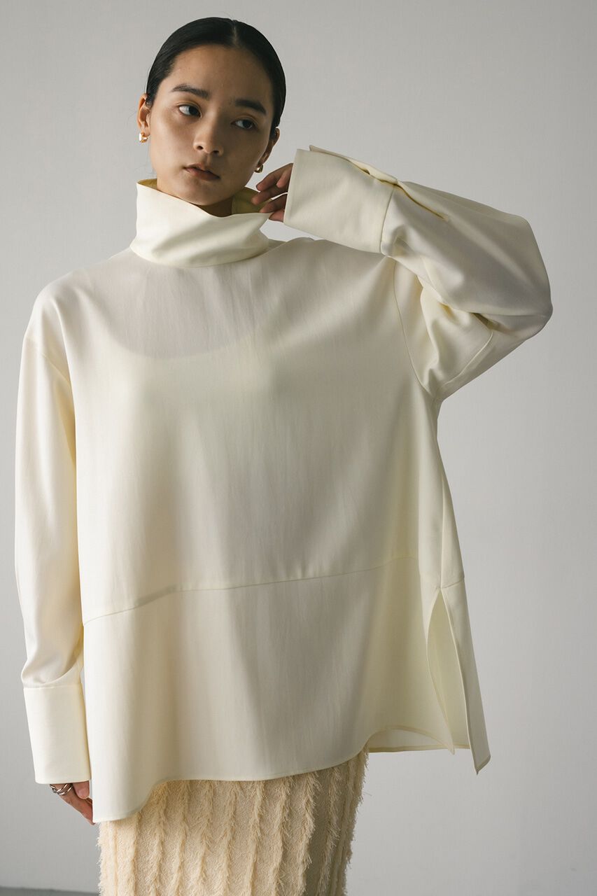 STYLEMIXER「ハイネックロングカフブラウス」|シャツ・ブラウス|WHT
