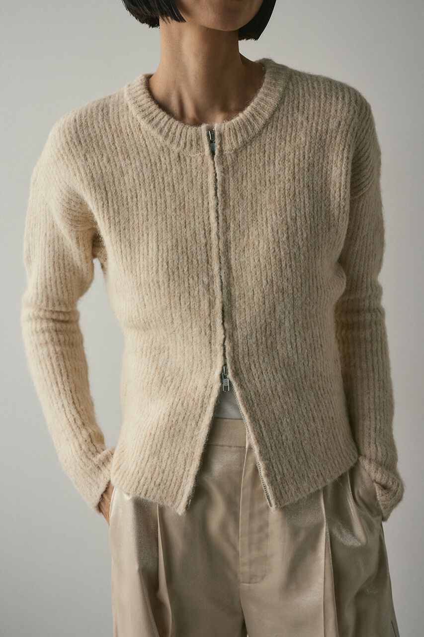 STYLEMIXER「フラッフィージップニットカーデ」|カーディガン|