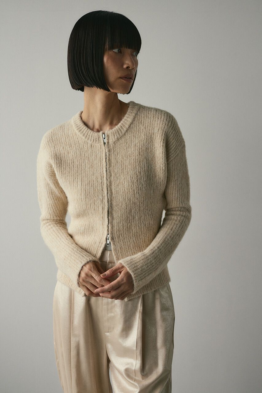 STYLEMIXER「フラッフィージップニットカーデ」|カーディガン|