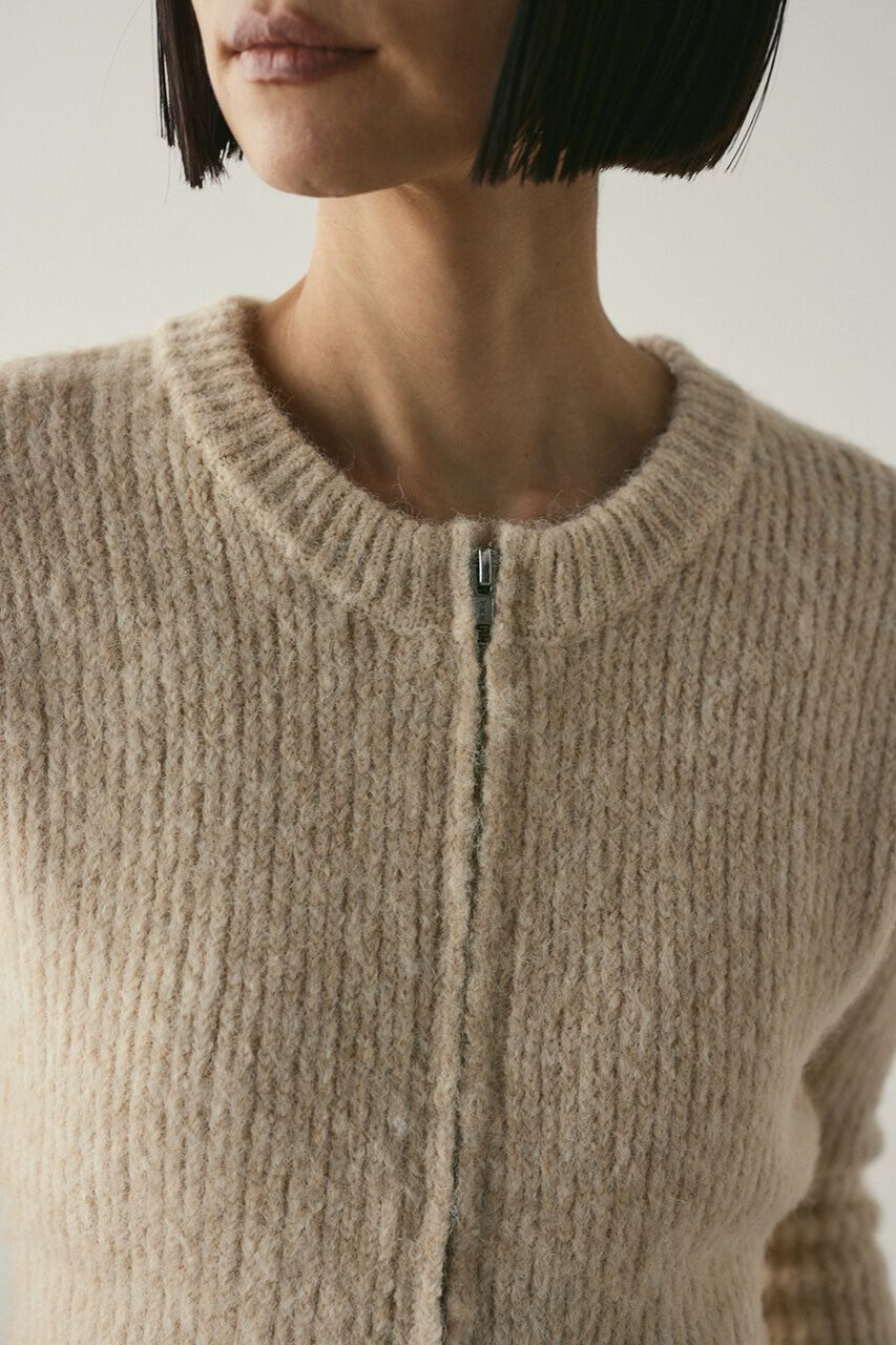 STYLEMIXER「フラッフィージップニットカーデ」|カーディガン|