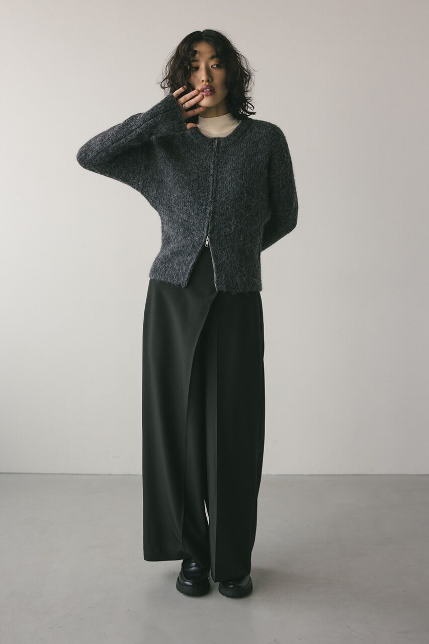 STYLEMIXER「フラッフィージップニットカーデ」|カーディガン|